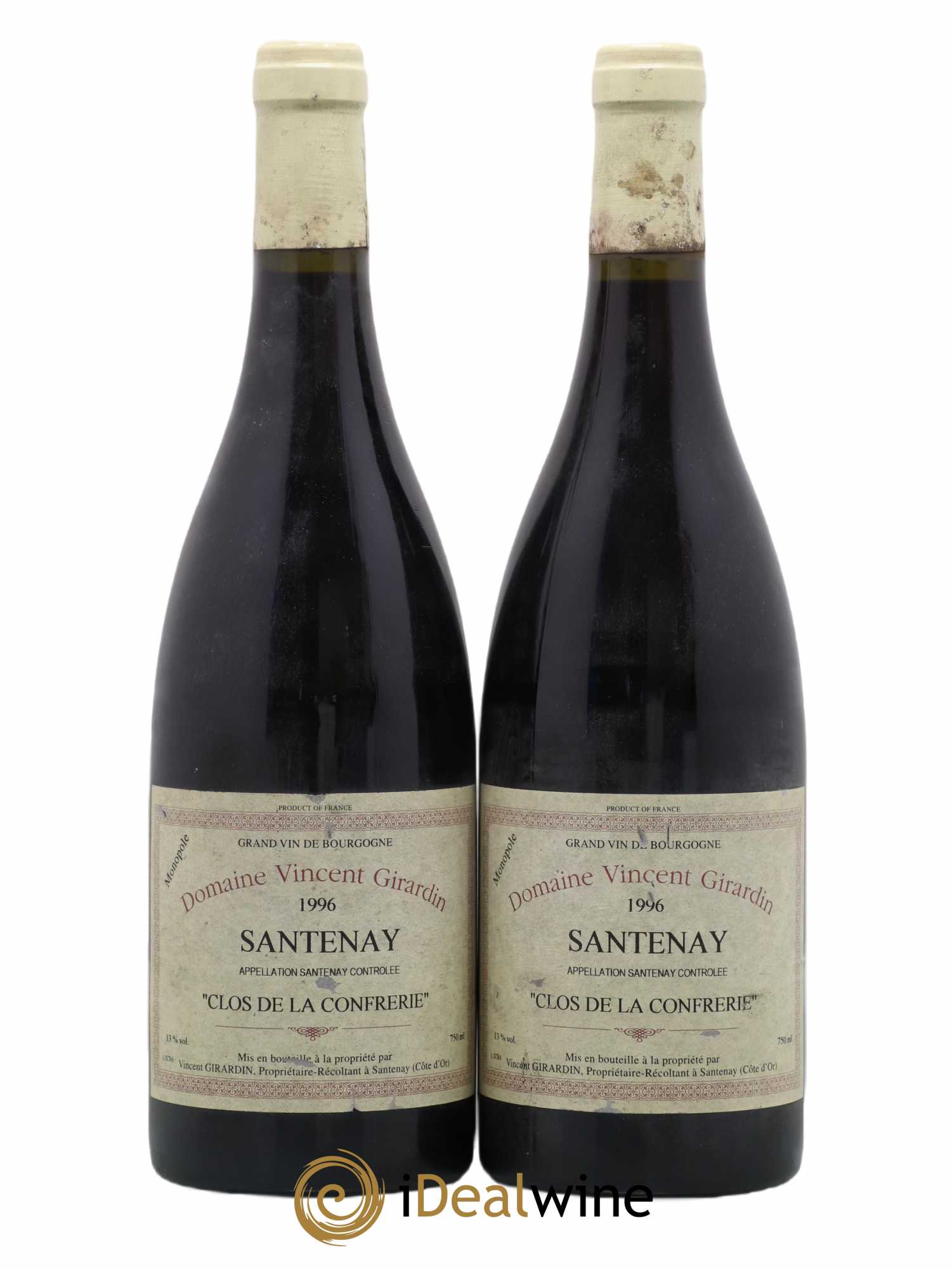 Santenay Clos de la confrérie Vincent Girardin 1996 - Posten von 2 Flaschen - 0