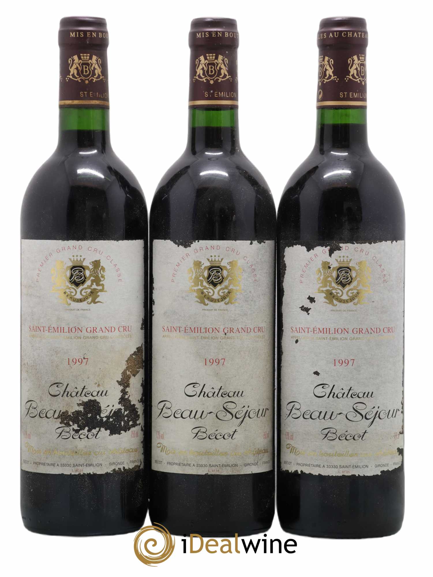 Château Beau-Séjour Bécot 1er Grand Cru Classé B 1997 - Lot de 3 bouteilles - 0