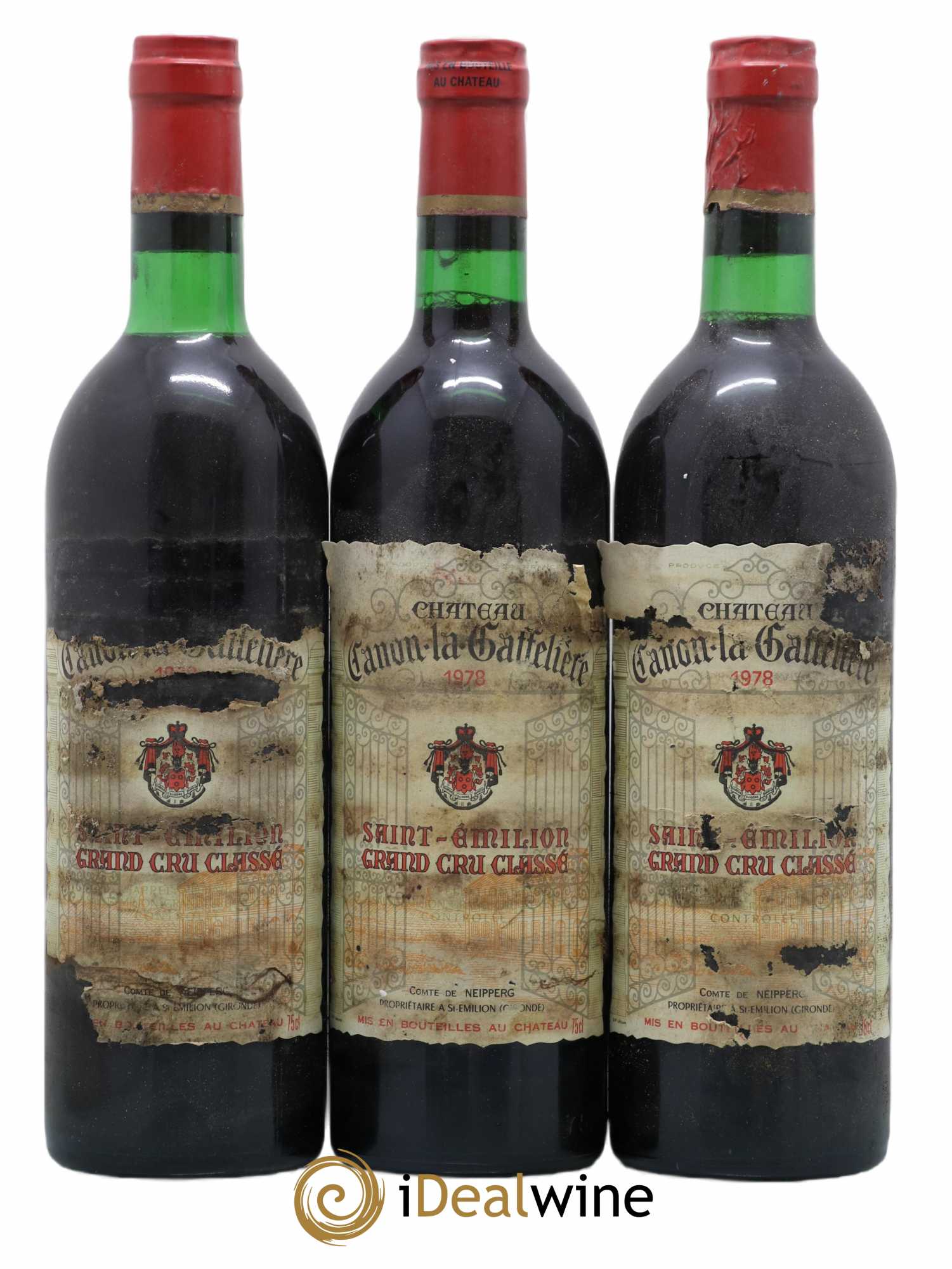 Château Canon la Gaffelière 1er Grand Cru Classé B 1978 - Lot de 3 bouteilles - 0