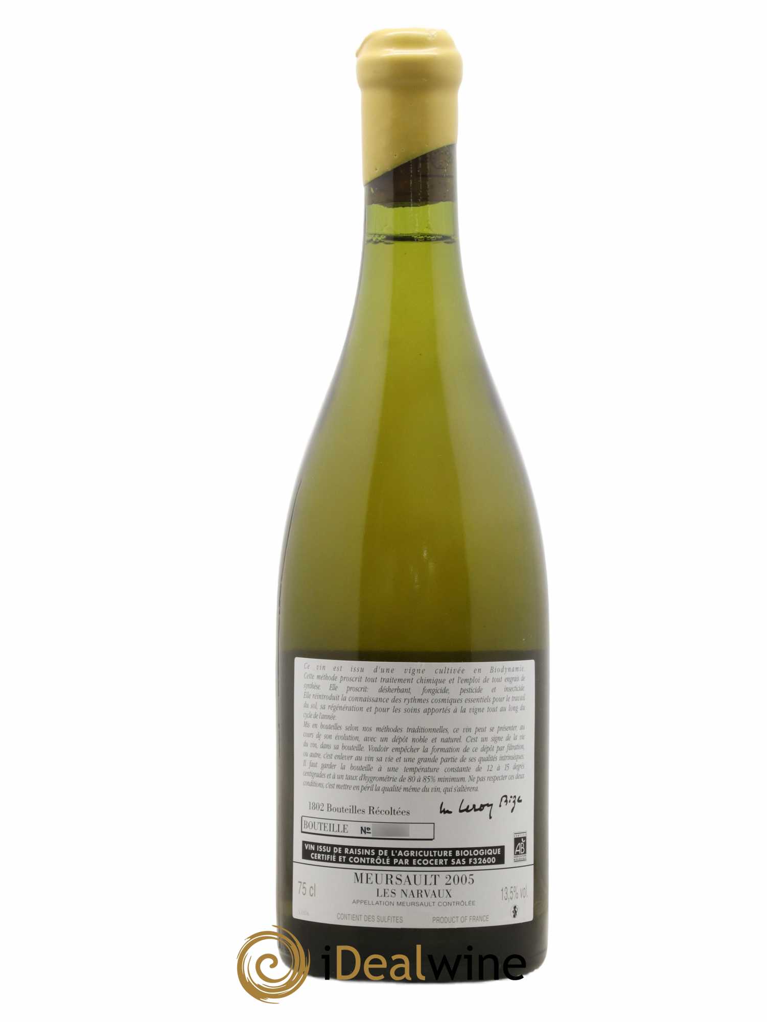 Meursault Les Narvaux d'Auvenay (Domaine) 2005 - Lot de 1 bouteille - 1