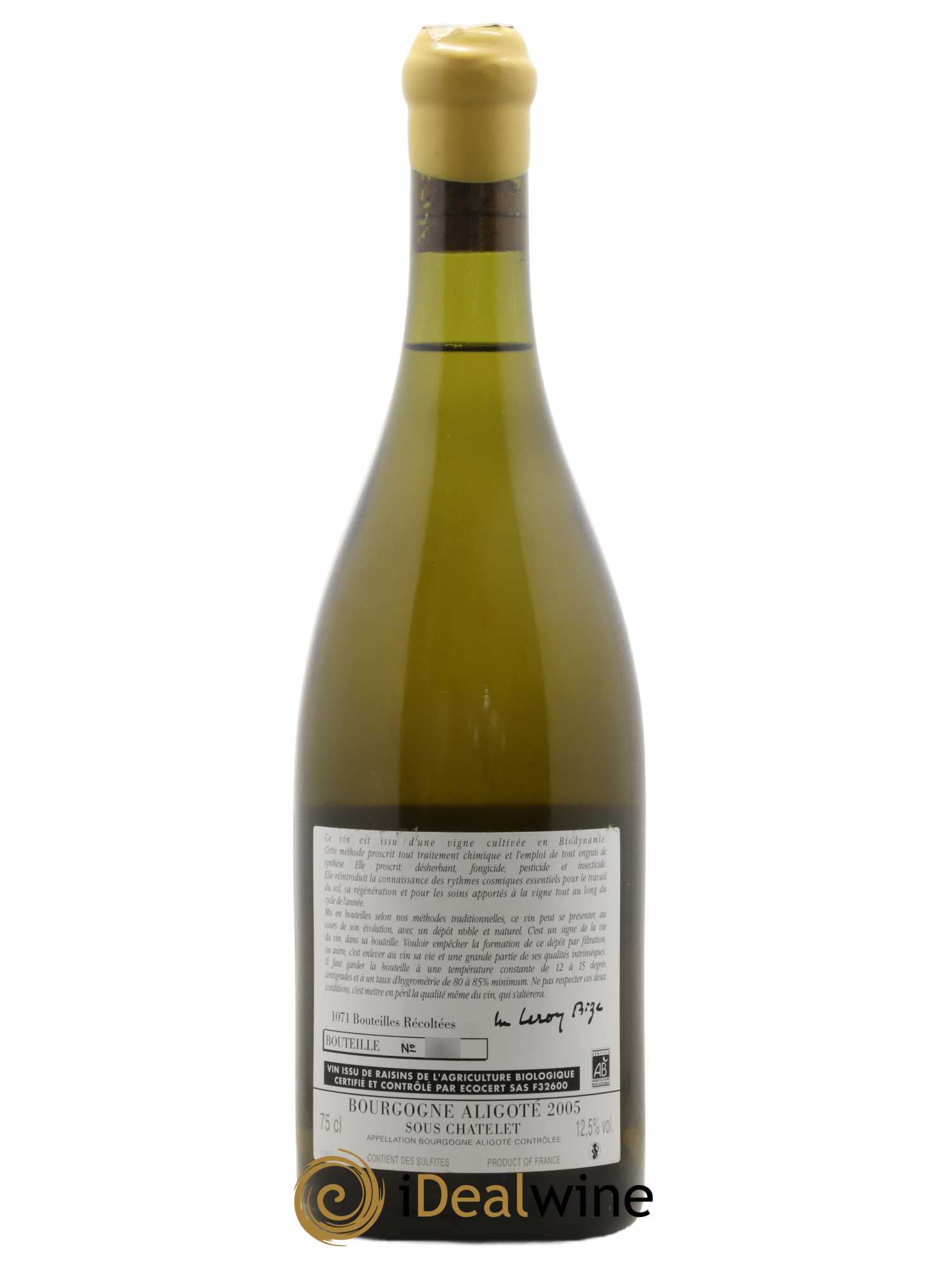 Bourgogne Aligoté Sous Chatelet d'Auvenay (Domaine) 2005 - Lot de 1 bouteille - 1