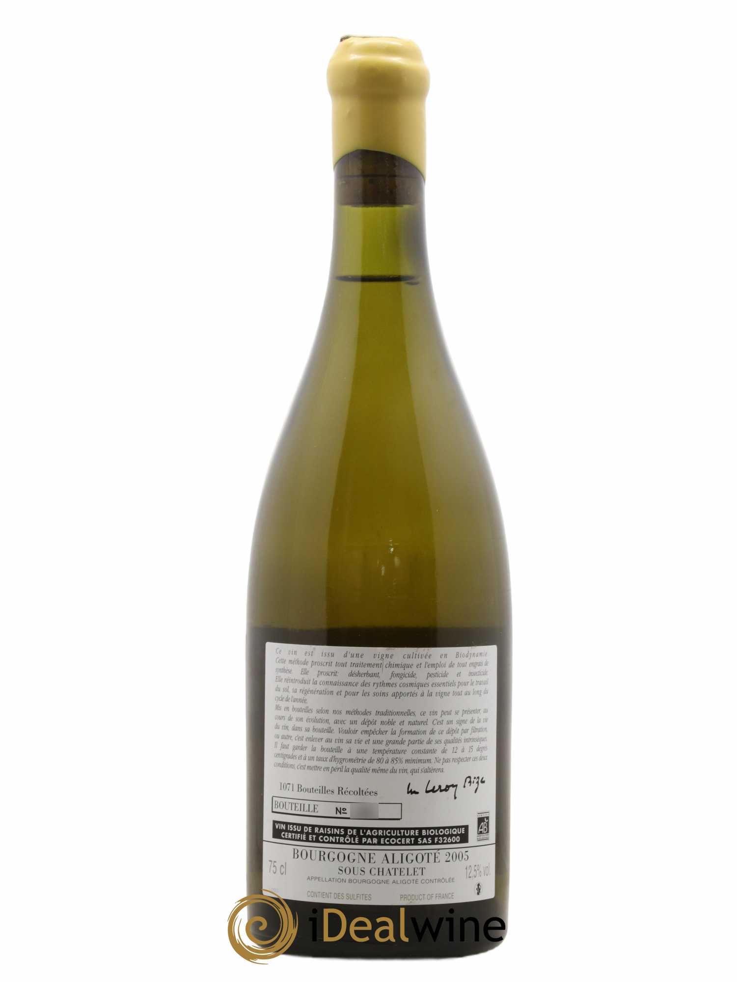 Bourgogne Aligoté Sous Chatelet d'Auvenay (Domaine) 2005 - Lot de 1 bouteille - 1