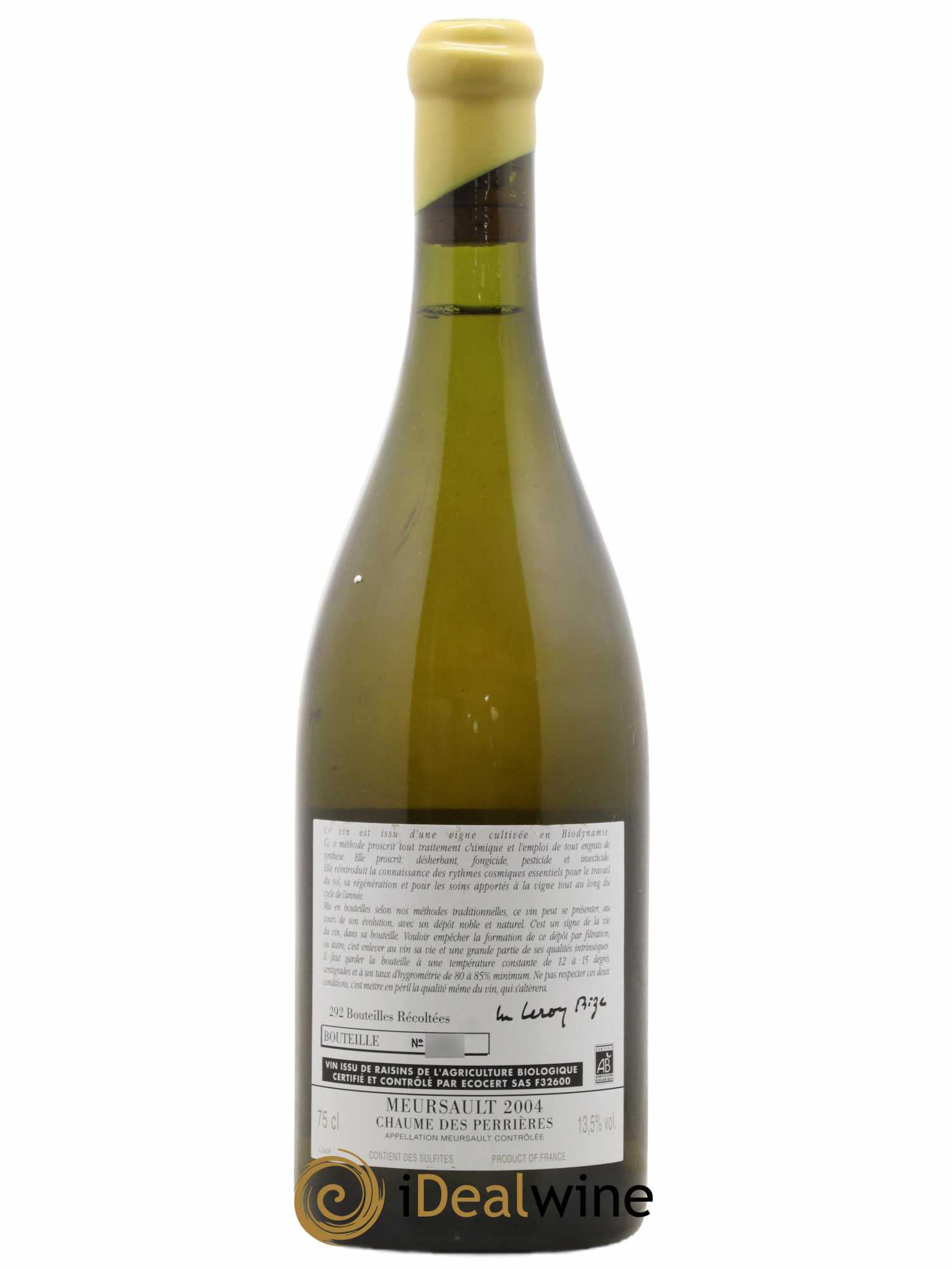 Meursault Chaumes des Perrières d'Auvenay (Domaine) 2004 - Lot de 1 bouteille - 1