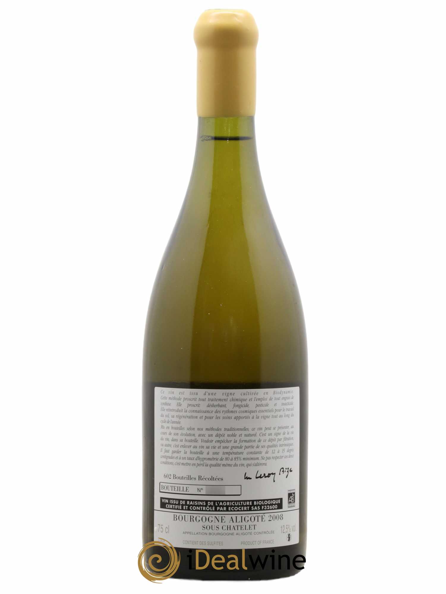 Bourgogne Aligoté Sous Chatelet d'Auvenay (Domaine) 2008 - Lot de 1 bouteille - 1