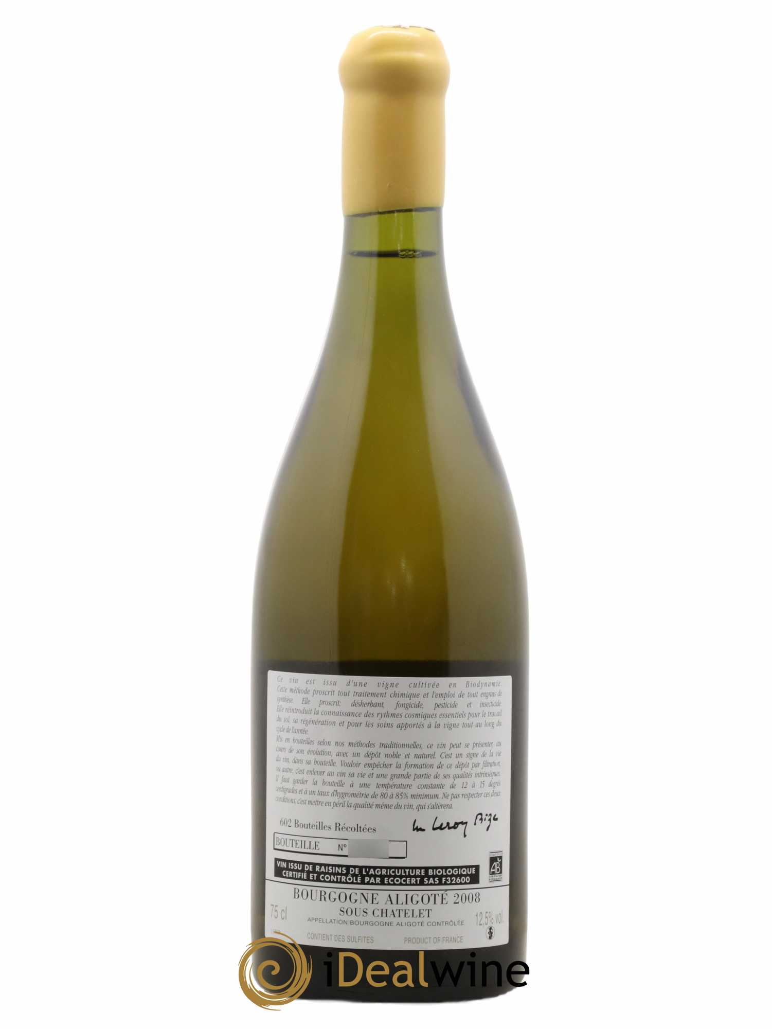 Bourgogne Aligoté Sous Chatelet d'Auvenay (Domaine) 2008 - Lot de 1 bouteille - 1