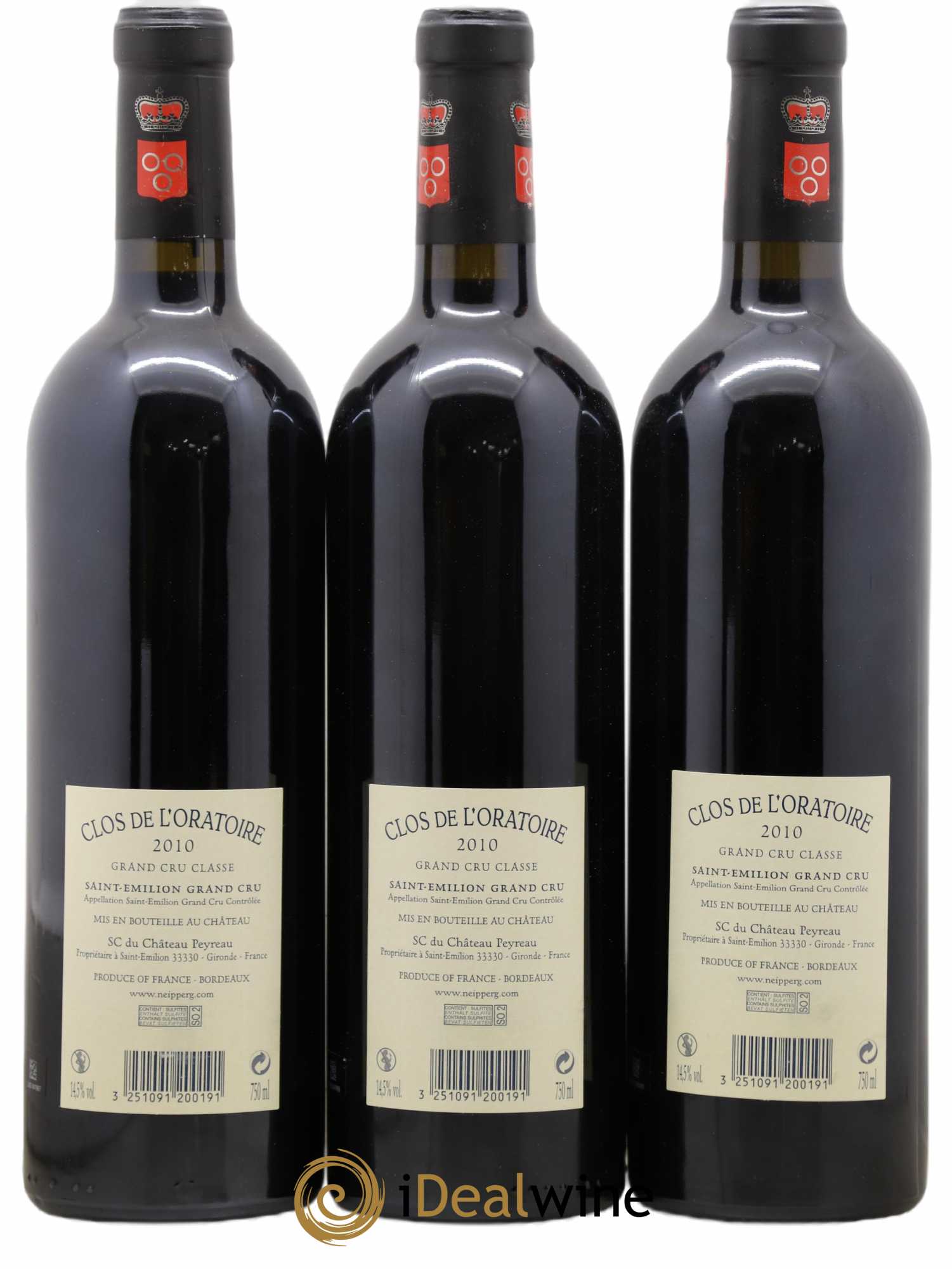 Clos de l'Oratoire Grand Cru Classé 2010 - Lot de 3 bouteilles - 1