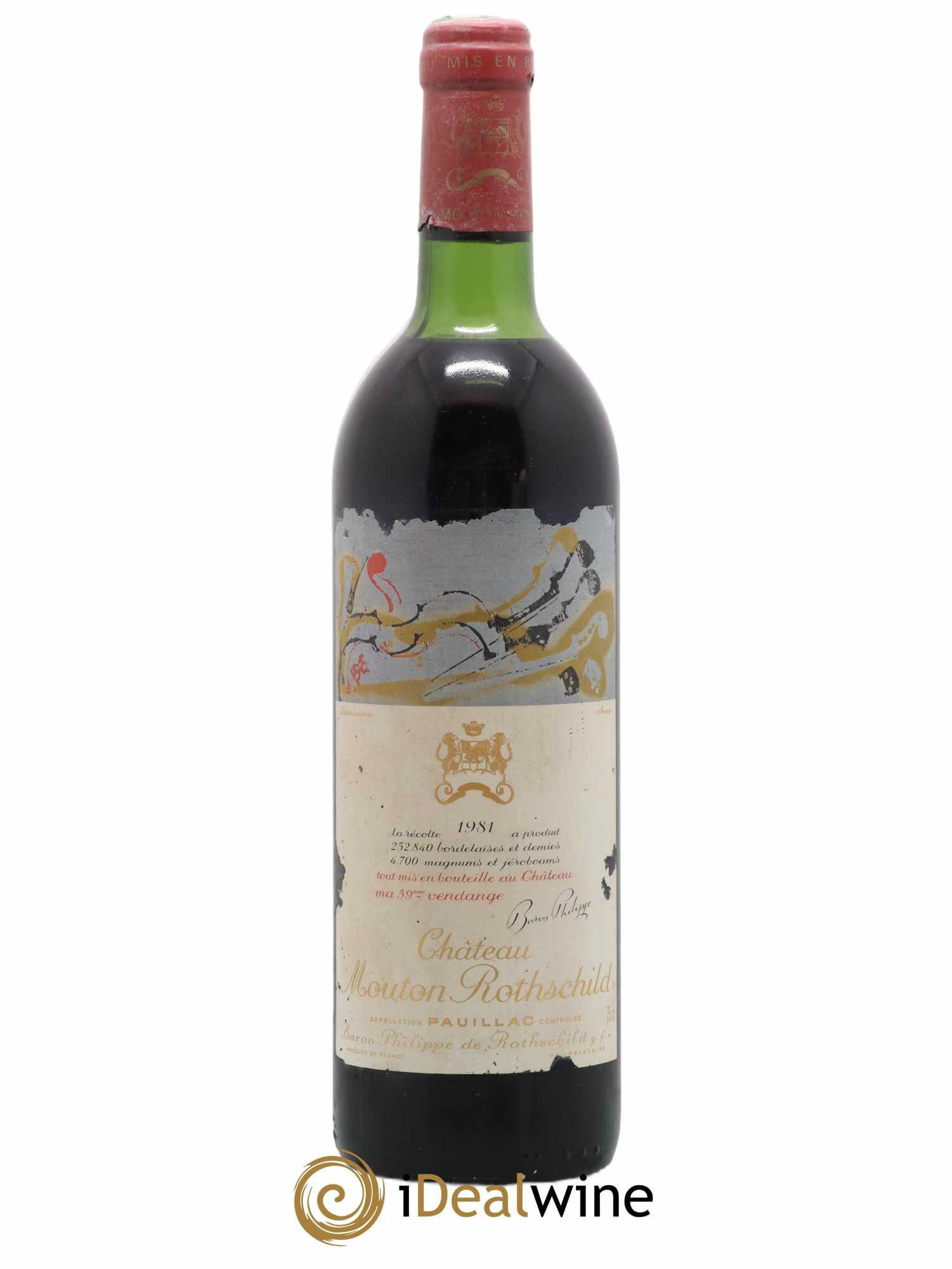 Château Mouton Rothschild 1er Grand Cru Classé 1981 - Lot de 1 bouteille - 0