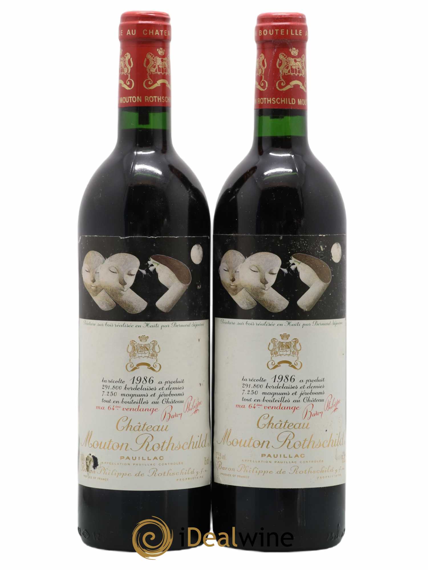Château Mouton Rothschild 1er Grand Cru Classé 1986 - Lot de 2 bouteilles - 0