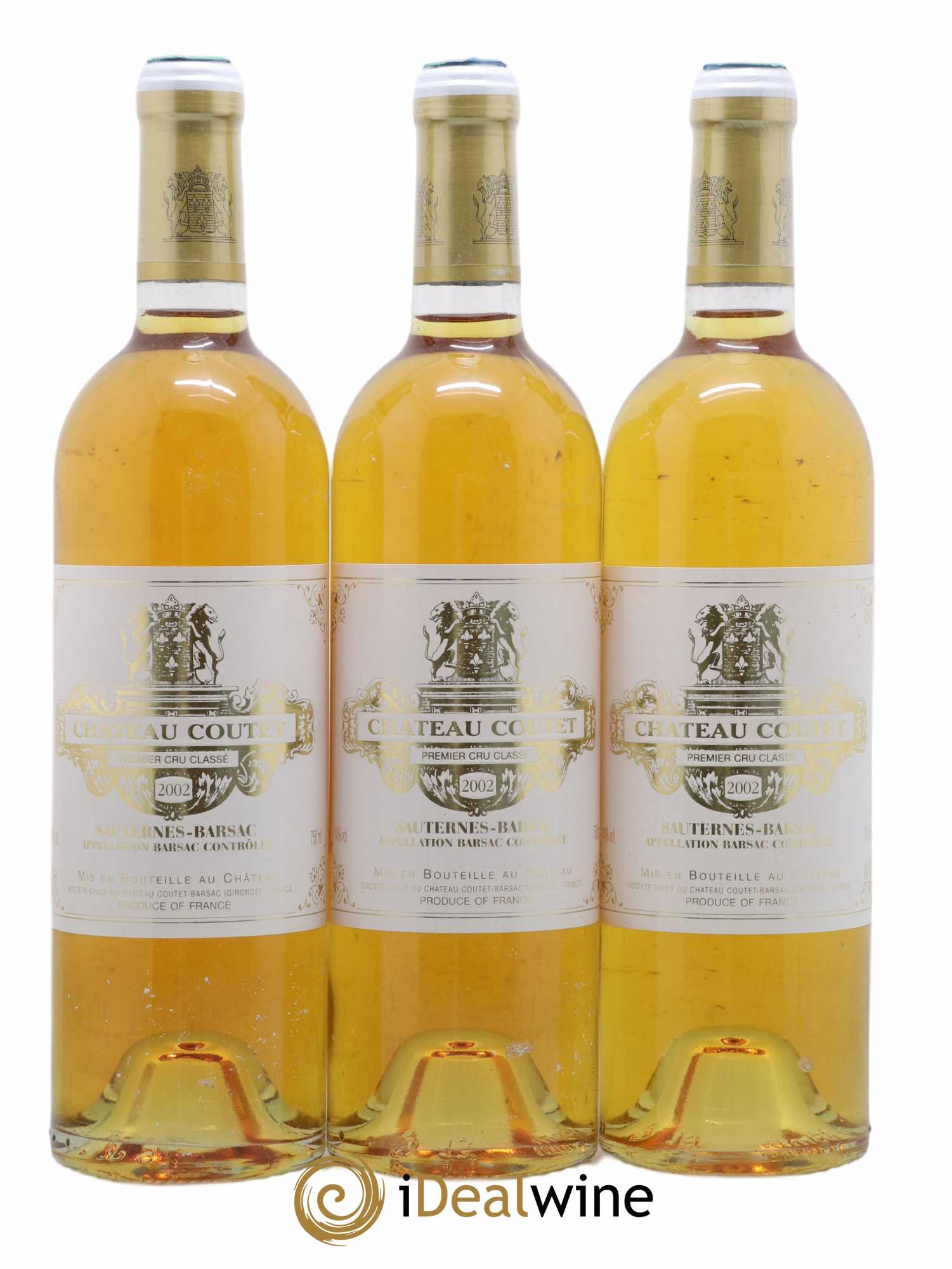 Château Coutet 1er Grand Cru Classé 2002 - Lotto di 3 bottiglie - 0