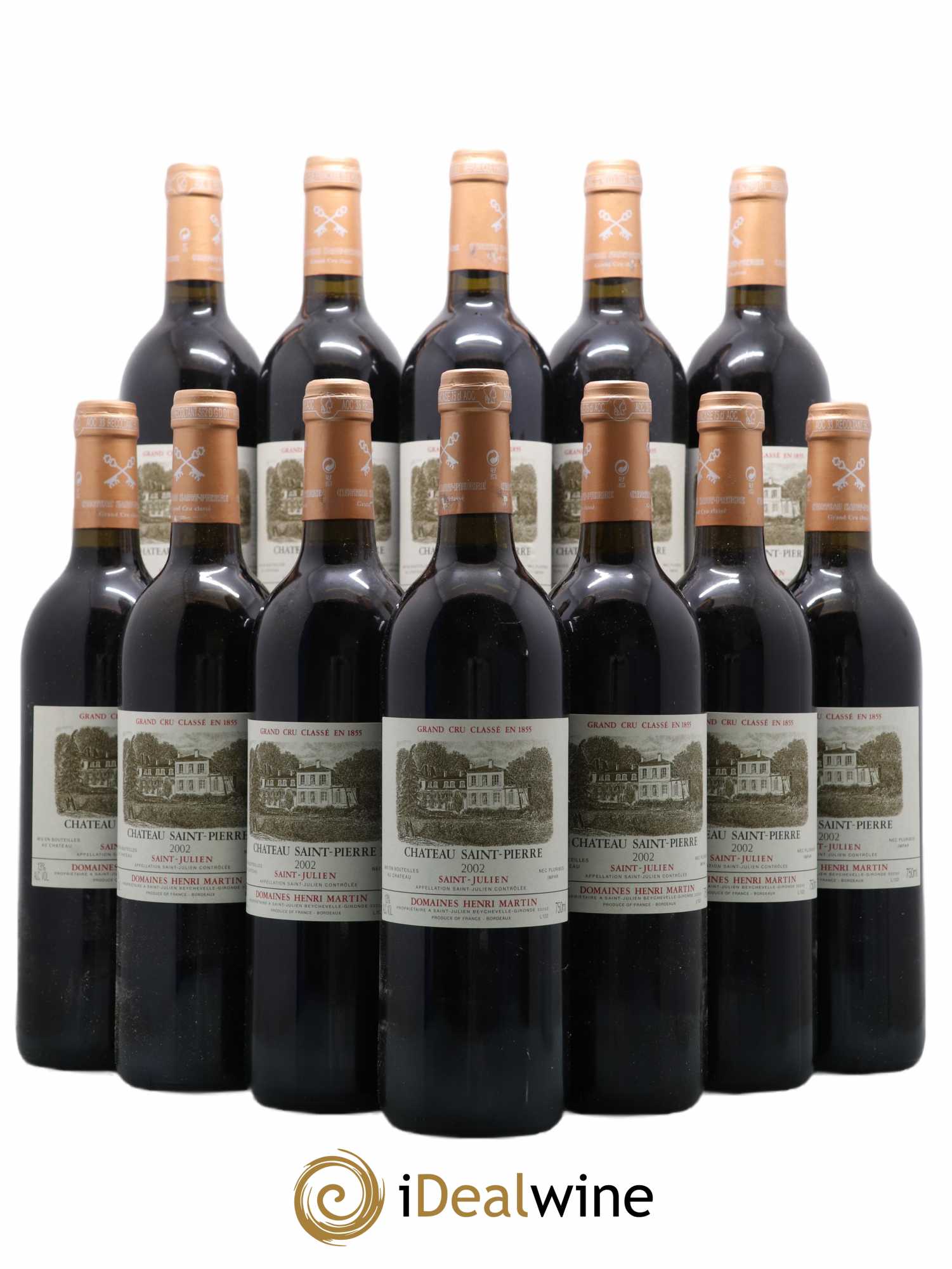 Château Saint-Pierre 4ème Grand Cru Classé 2002 - Lot de 12 bouteilles - 0