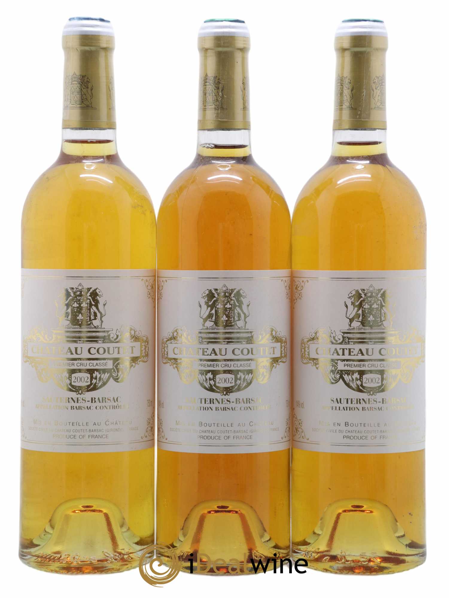 Château Coutet 1er Grand Cru Classé 2002 - Lotto di 3 bottiglie - 0