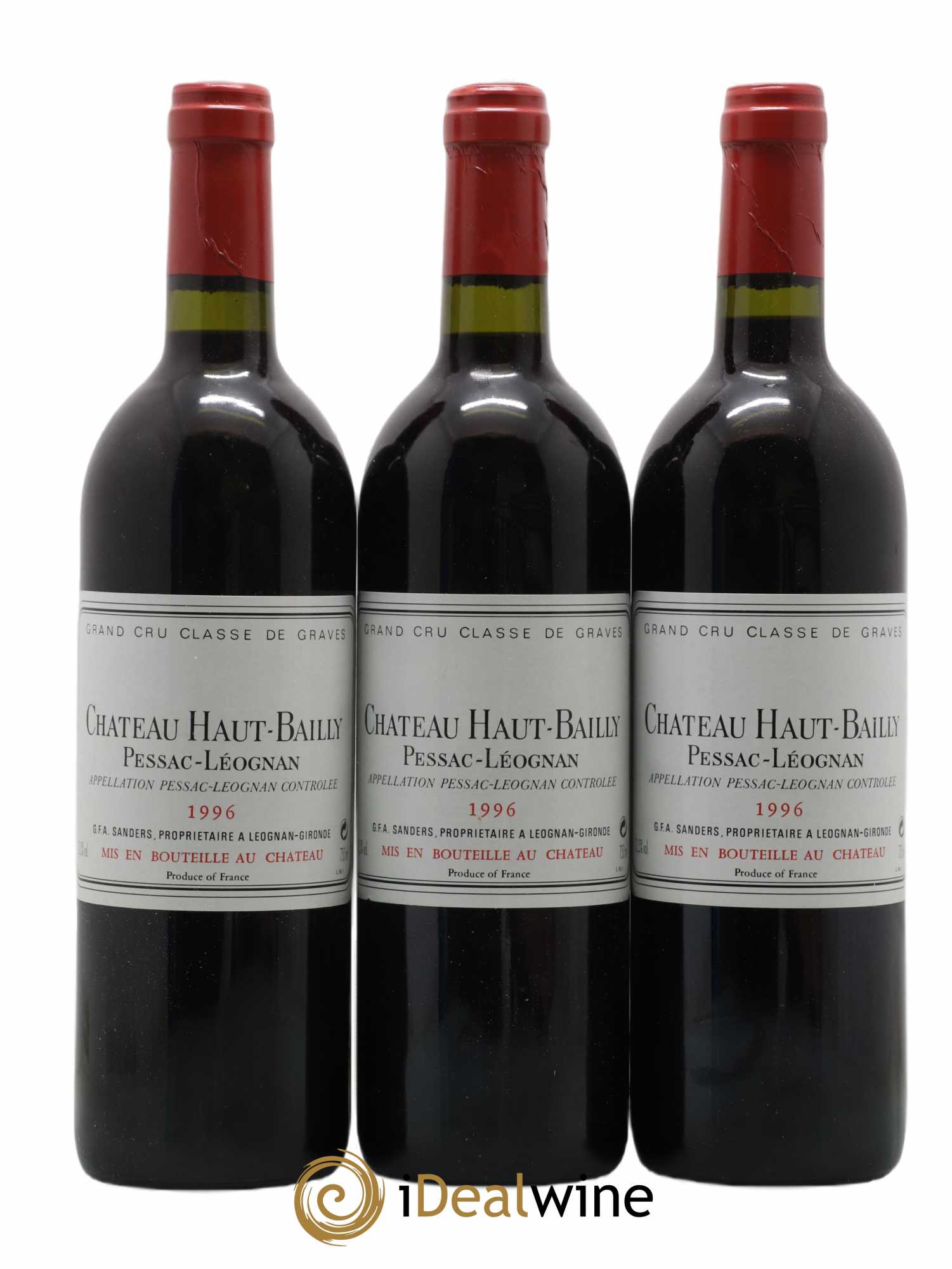 Château Haut-Bailly Cru Classé de Graves 1996 - Lot de 3 bouteilles - 0