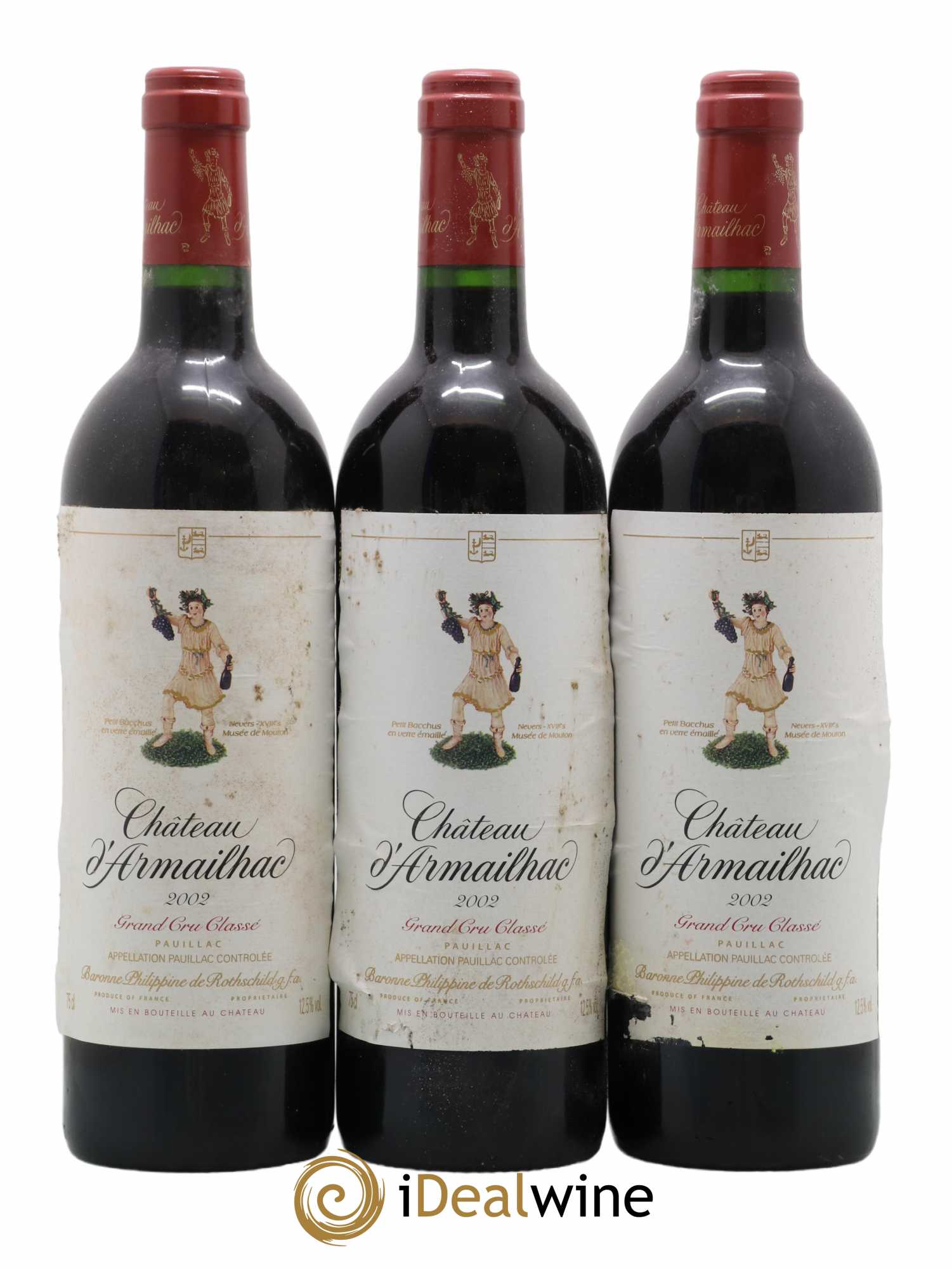 Château d' Armailhac - Mouton Baron(ne) Philippe 5ème Grand Cru Classé 2002 - Lot de 12 bouteilles - 2