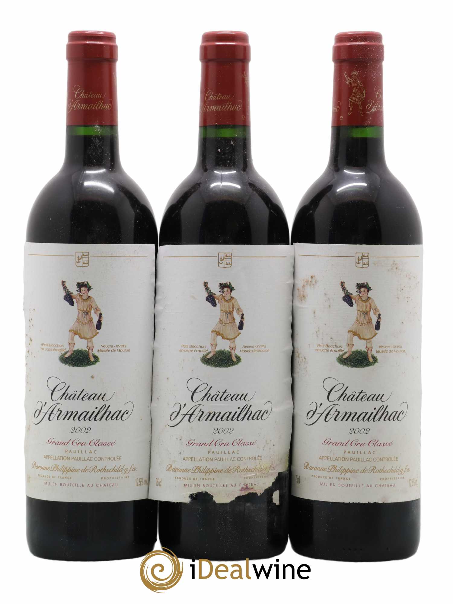 Château d' Armailhac - Mouton Baron(ne) Philippe 5ème Grand Cru Classé 2002 - Lot de 12 bouteilles - 3