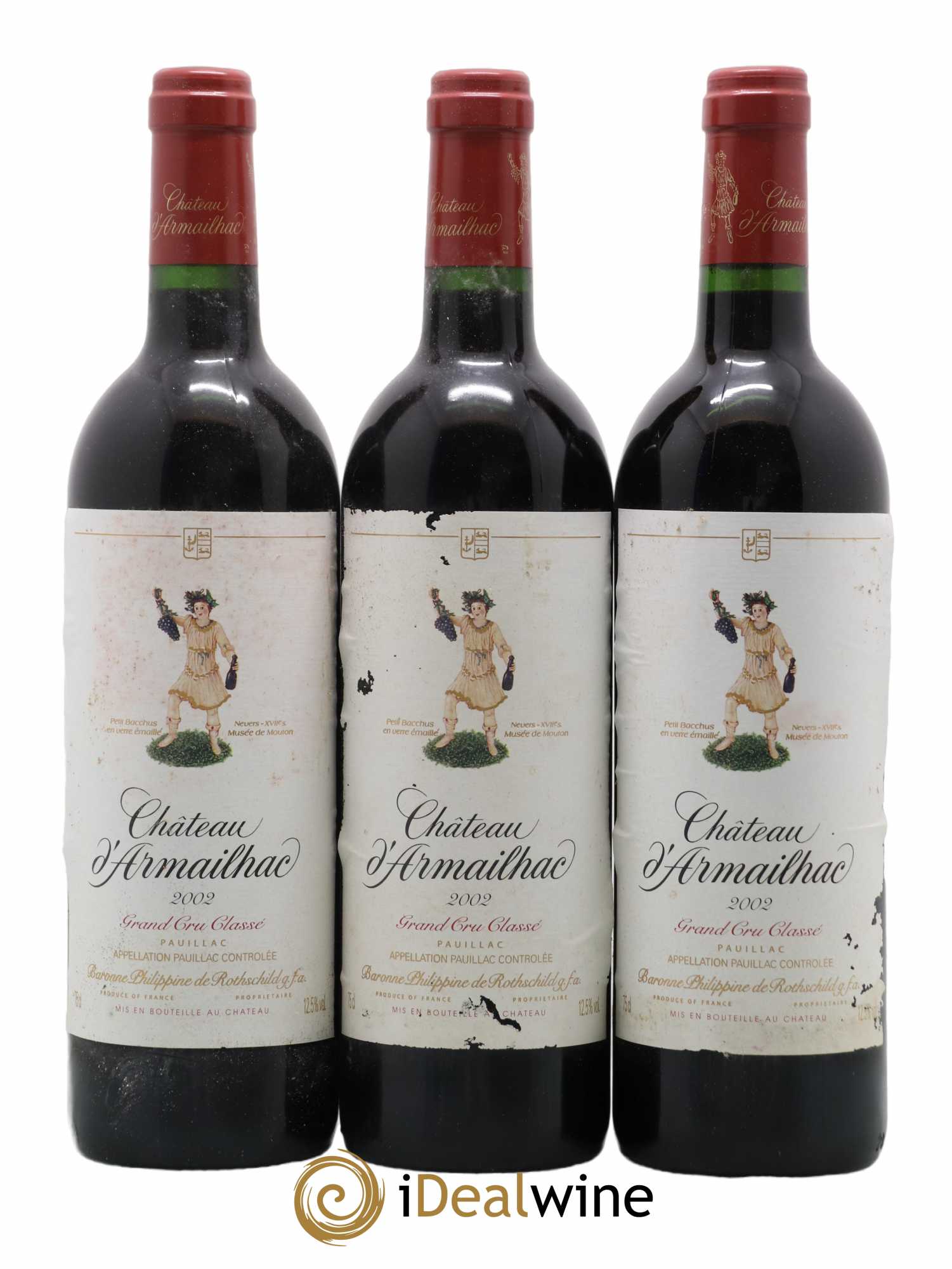 Château d' Armailhac - Mouton Baron(ne) Philippe 5ème Grand Cru Classé 2002 - Lot de 12 bouteilles - 4