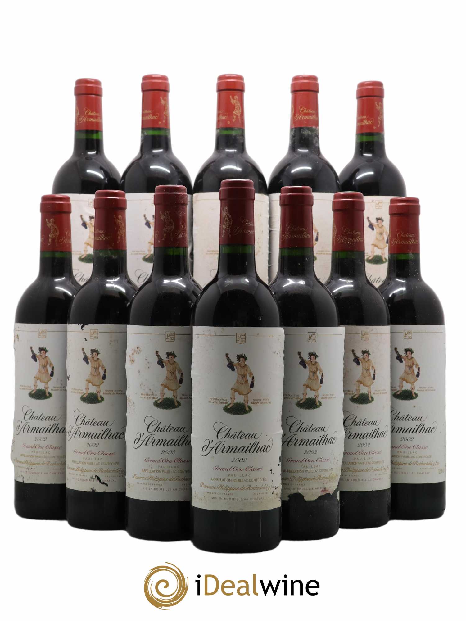 Château d' Armailhac - Mouton Baron(ne) Philippe 5ème Grand Cru Classé 2002 - Lot de 12 bouteilles - 0