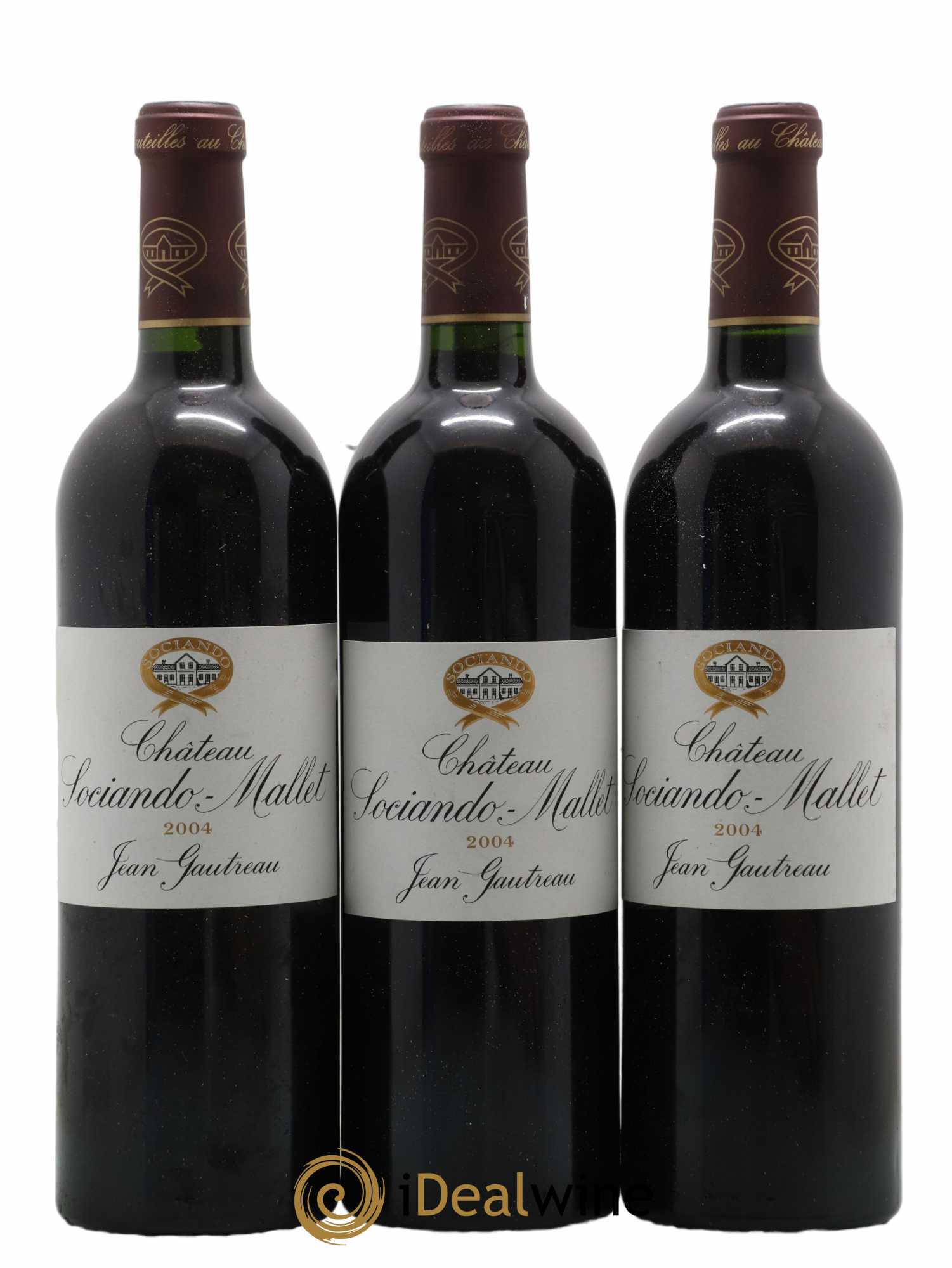 Château Sociando Mallet 2004 - Lot de 3 bouteilles - 0