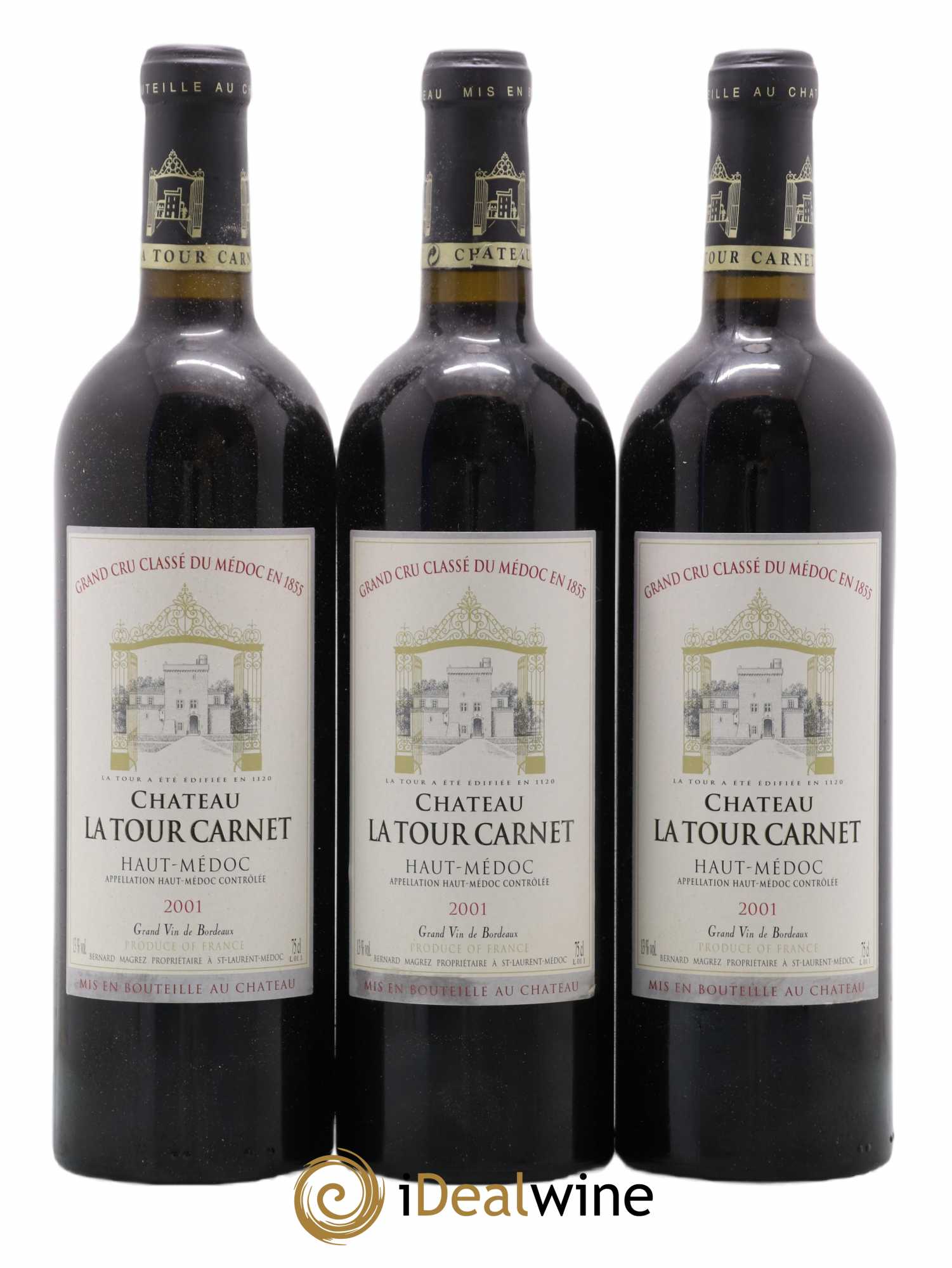 Château la Tour Carnet 4ème Grand Cru Classé 2001 - Lot de 12 bouteilles - 1