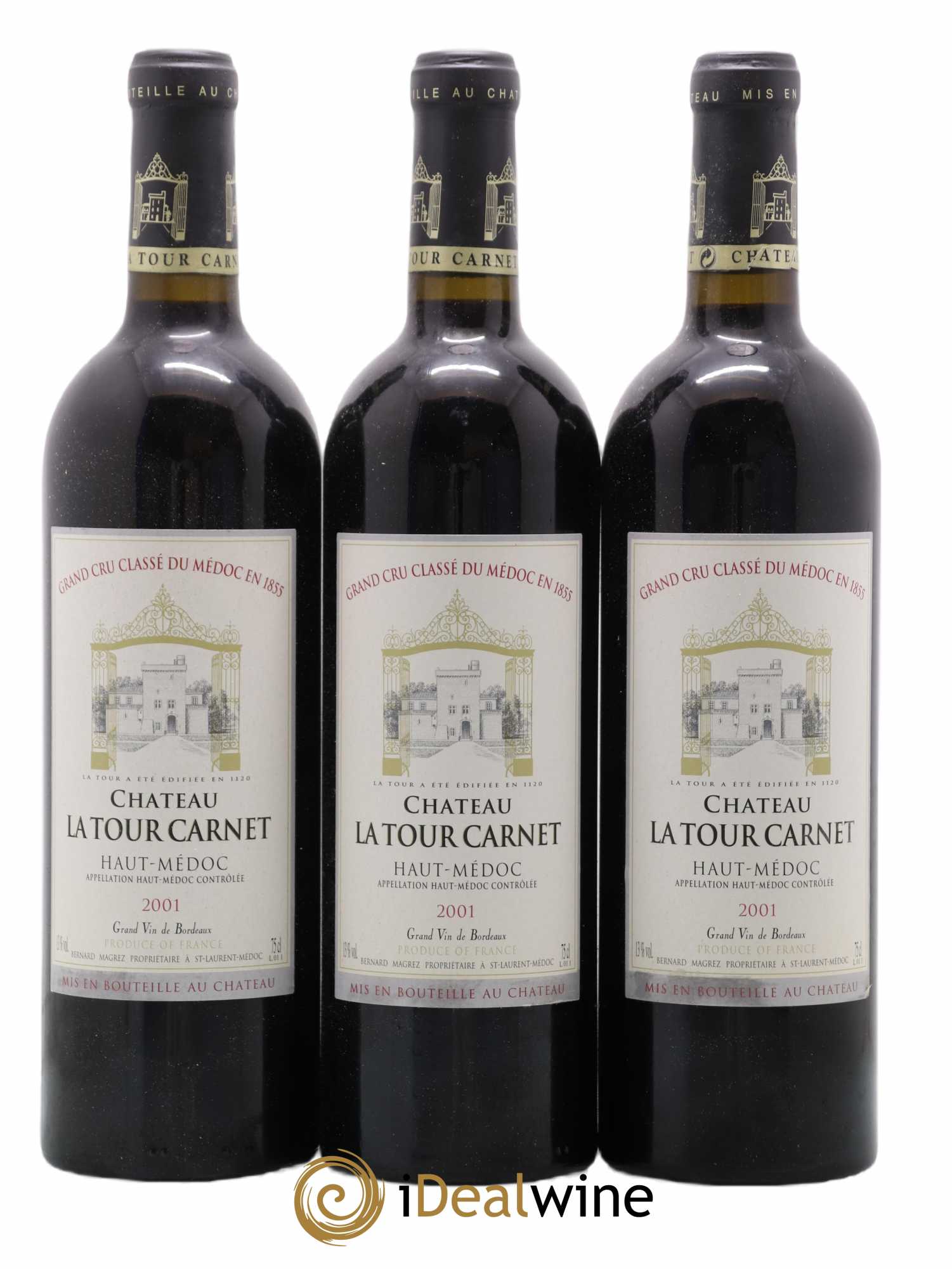 Château la Tour Carnet 4ème Grand Cru Classé 2001 - Lot de 12 bouteilles - 2