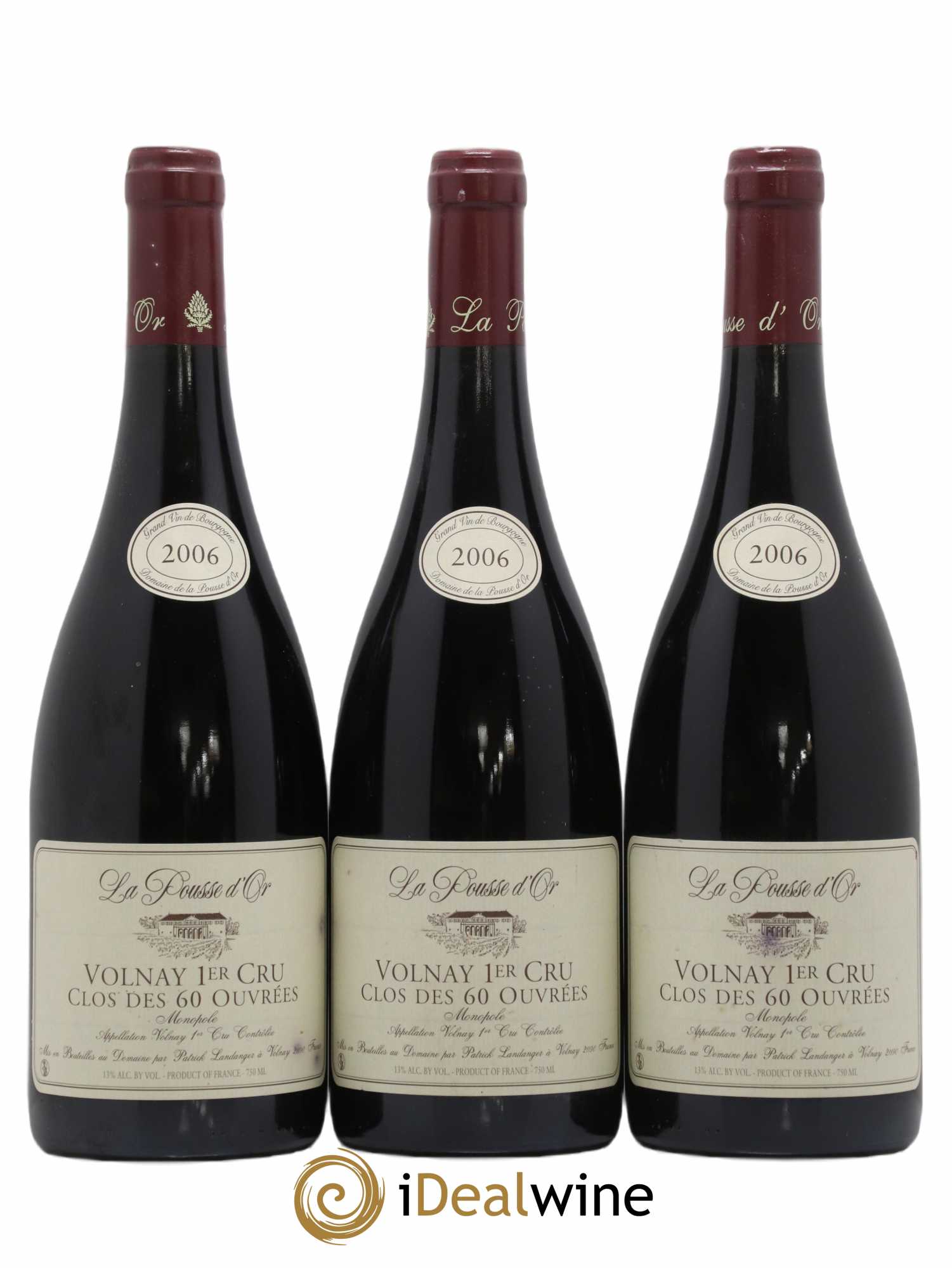 Volnay 1er Cru Clos des 60 ouvrées La Pousse d'Or (Domaine de) 2006 - Lot de 3 bouteilles - 0