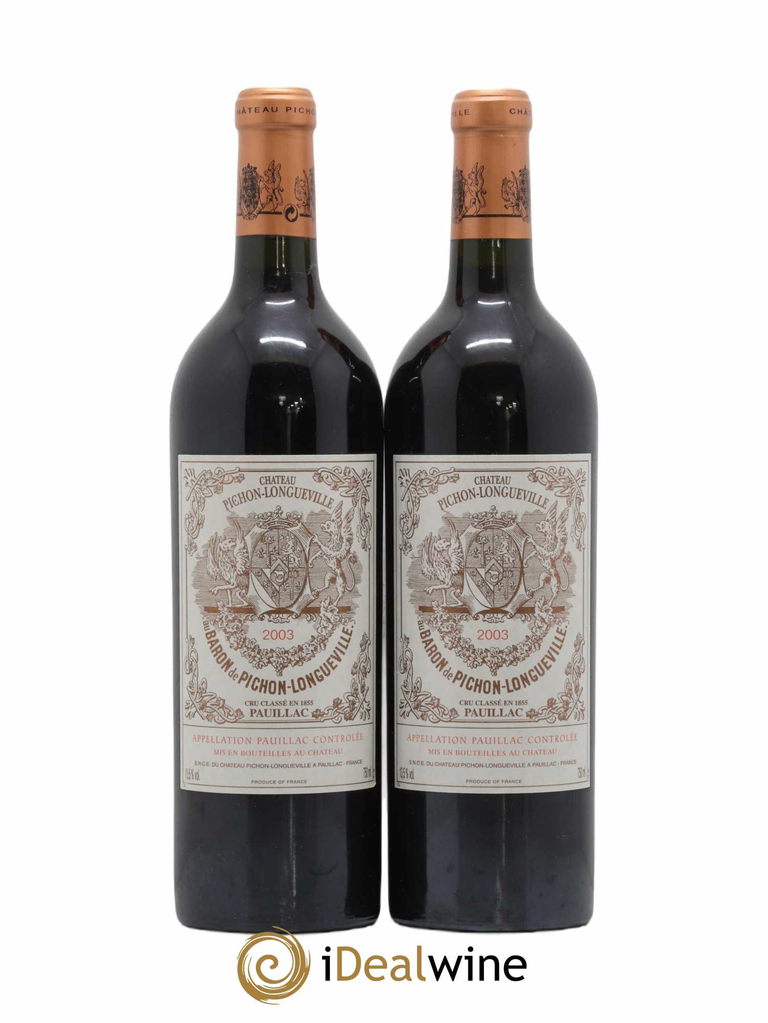 Pichon Longueville Baron 2ème Grand Cru Classé 2003 - Lot de 2 bouteilles - 0