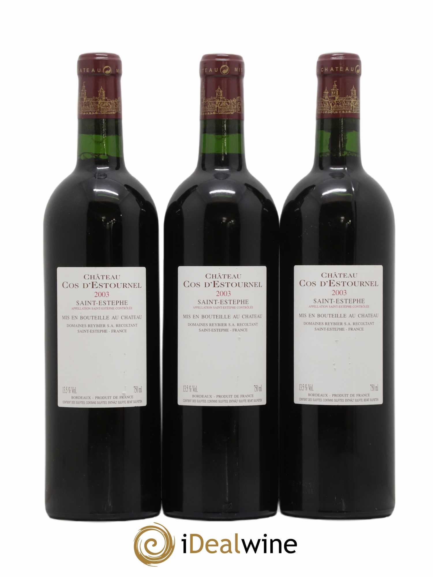 Cos d'Estournel 2ème Grand Cru Classé 2003 - Lot de 3 bouteilles - 1
