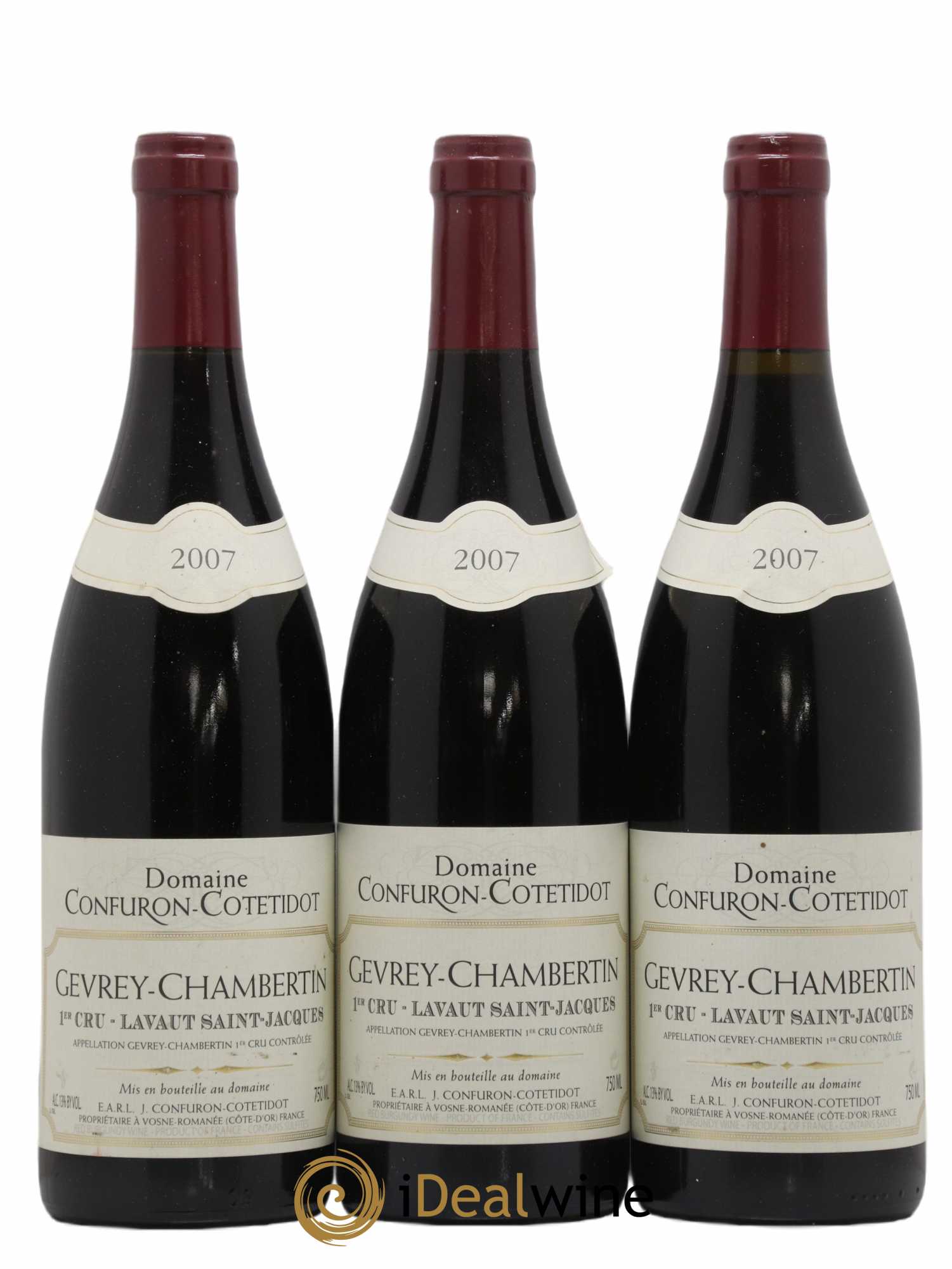 Gevrey-Chambertin 1er Cru Lavaut Saint-Jacques Confuron-Cotetidot 2007 - Lot de 3 bouteilles - 0