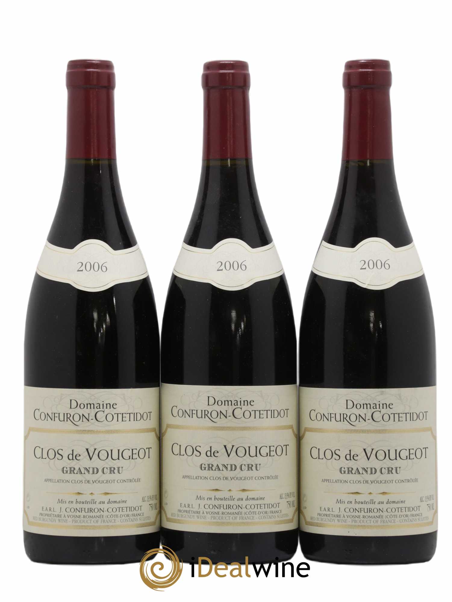 Clos de Vougeot Grand Cru Confuron-Cotetidot 2006 - Lot de 3 bouteilles - 0