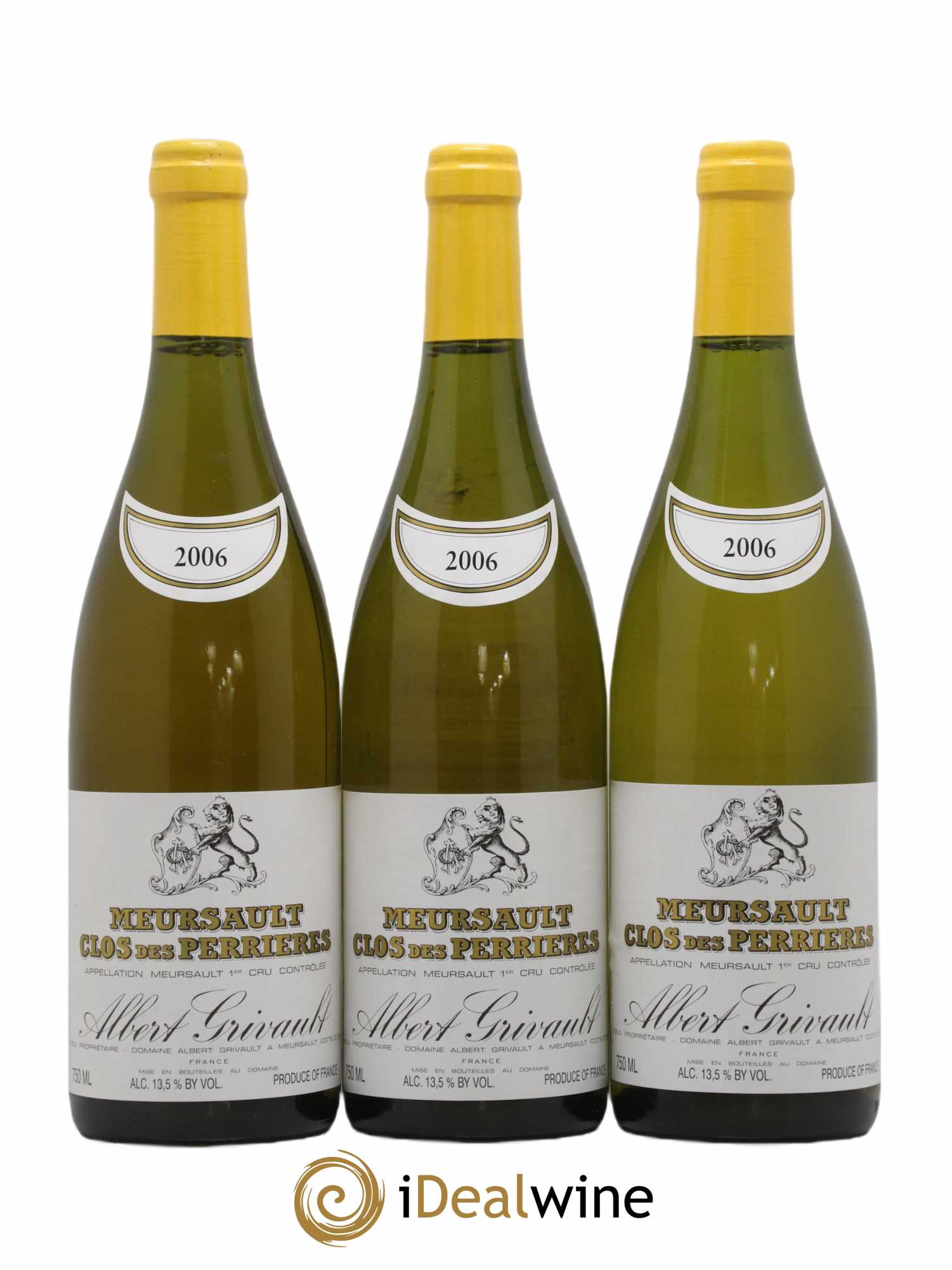 Meursault 1er Cru Clos des Perrières Monopole Albert Grivault 2006 - Lot de 3 bouteilles - 0