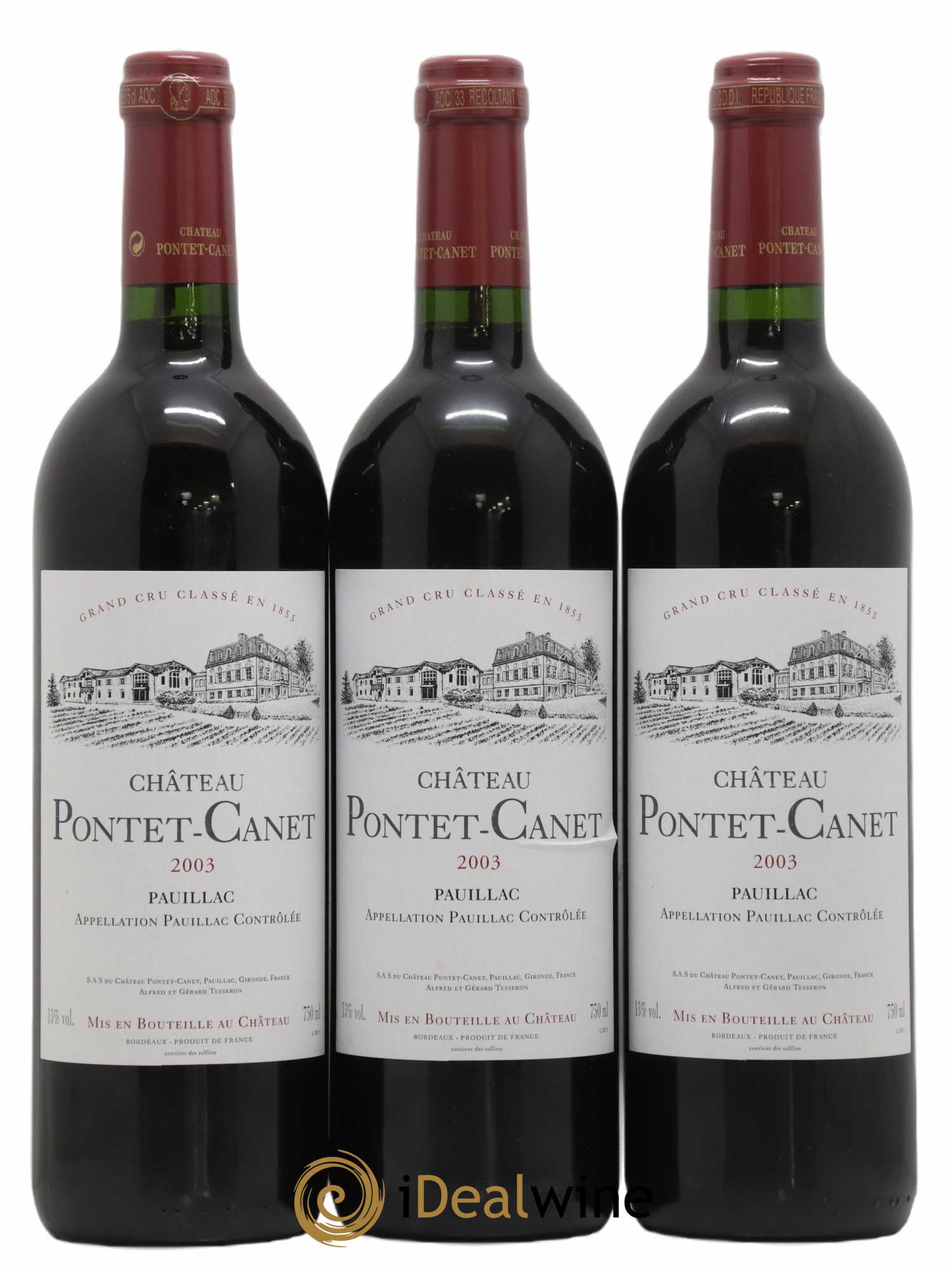 Château Pontet Canet 5ème Grand Cru Classé 2003 - Lot de 12 bouteilles - 1