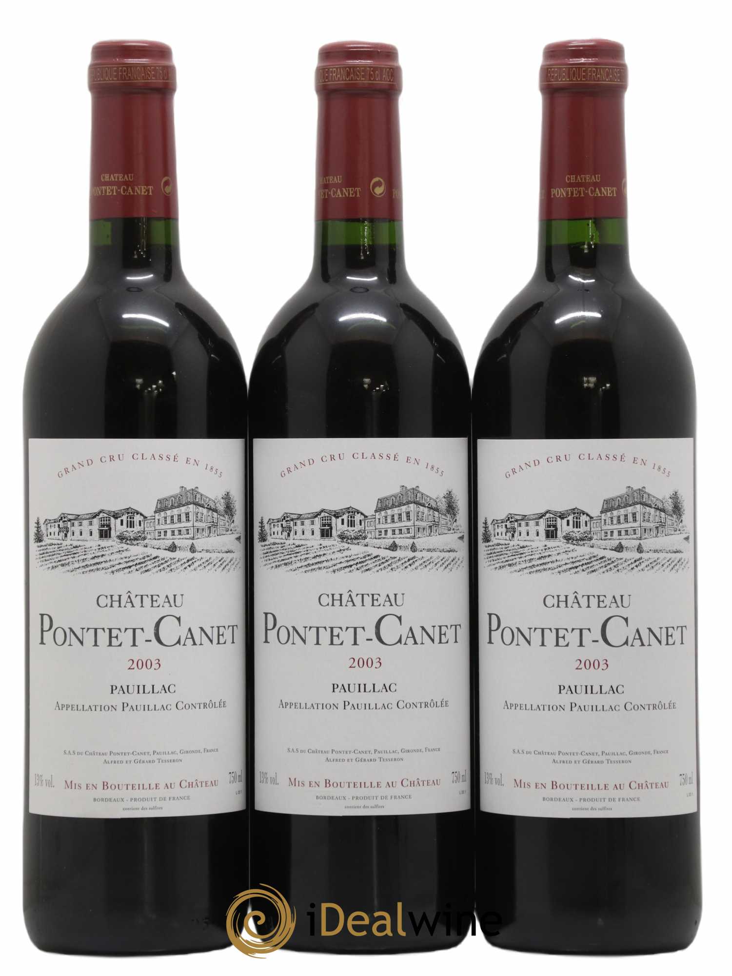 Château Pontet Canet 5ème Grand Cru Classé 2003 - Lot de 12 bouteilles - 2