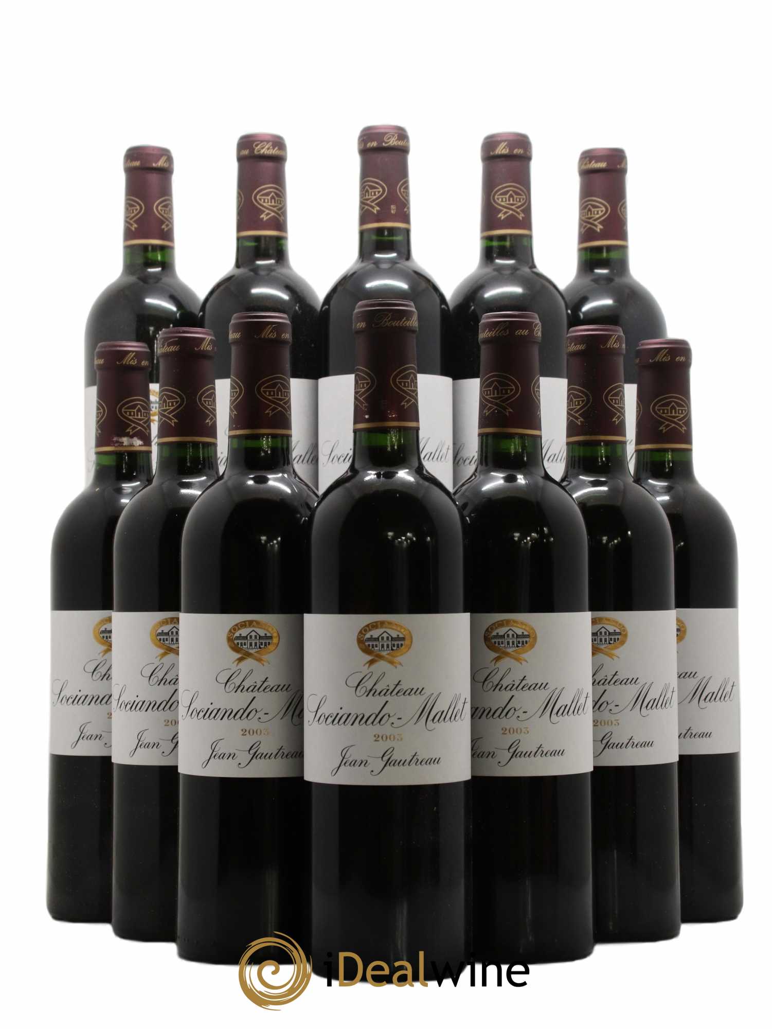 Château Sociando Mallet 2003 - Lot de 12 bouteilles - 0
