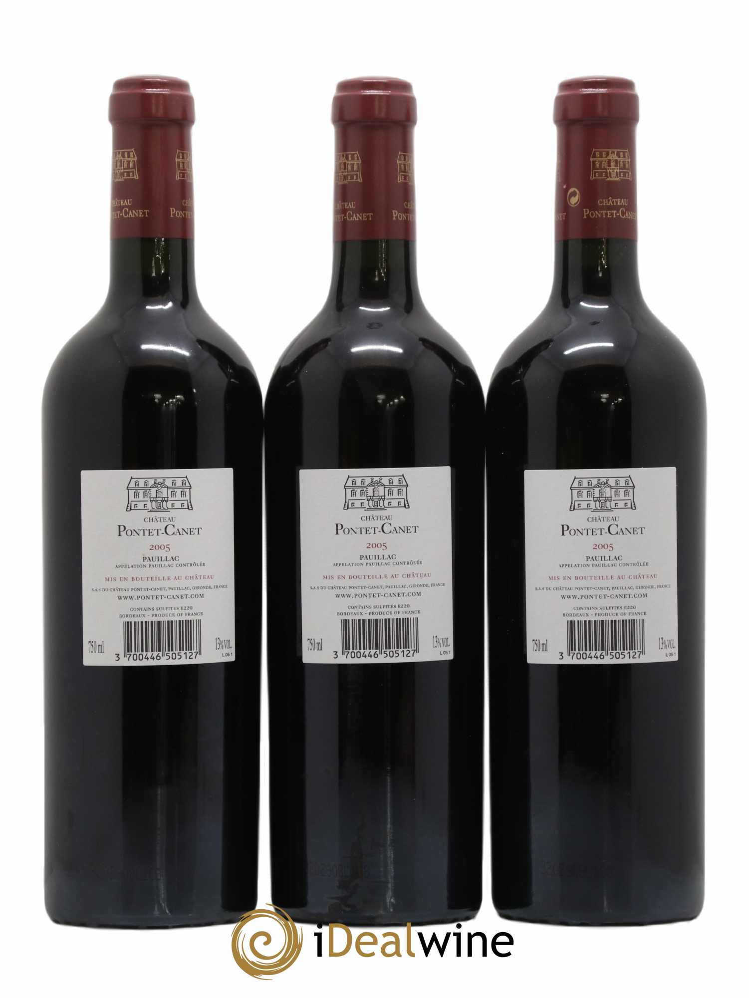 Château Pontet Canet 5ème Grand Cru Classé 2005 - Lot de 12 bouteilles - 6
