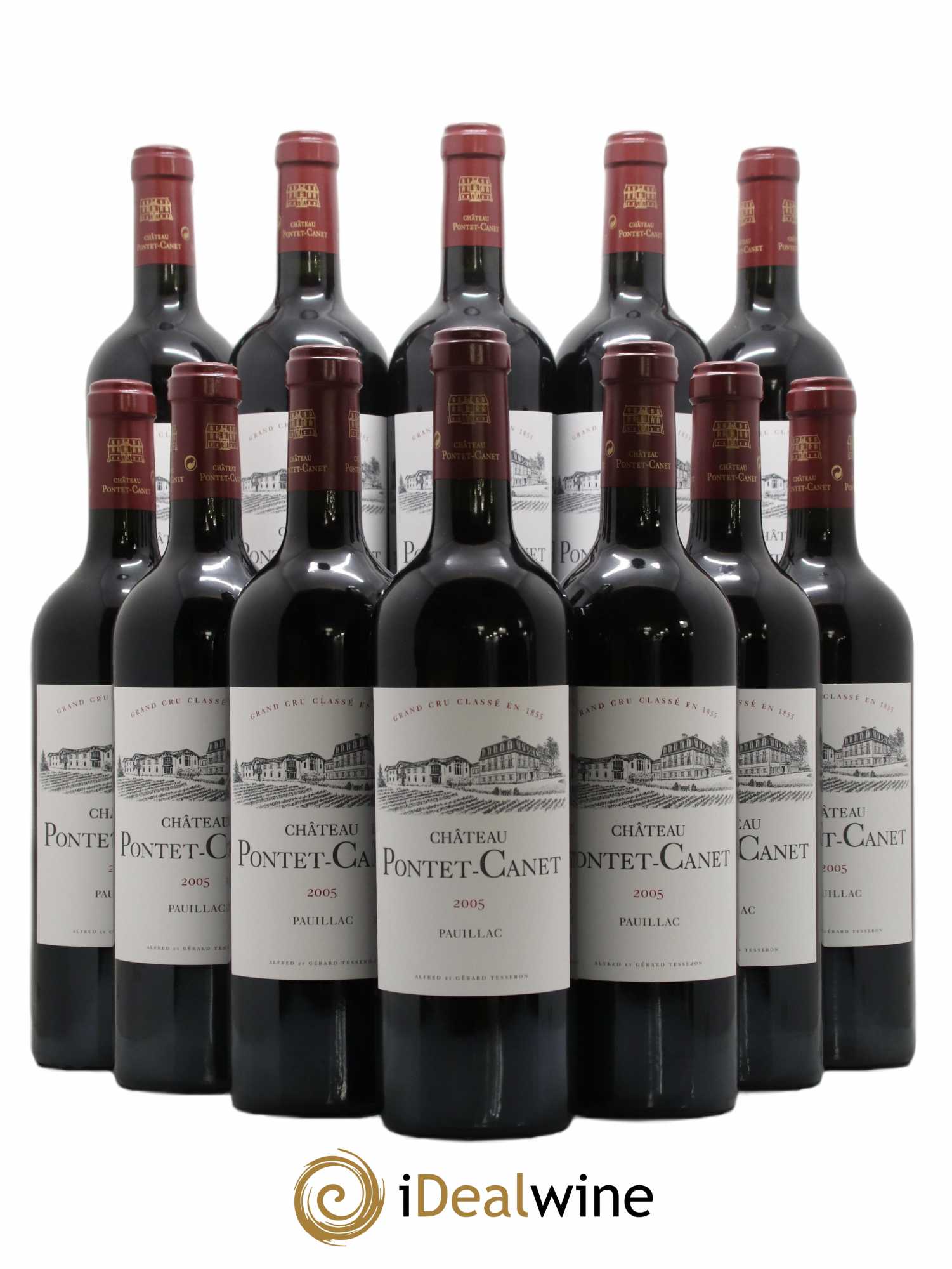 Château Pontet Canet 5ème Grand Cru Classé 2005 - Lot de 12 bouteilles - 0