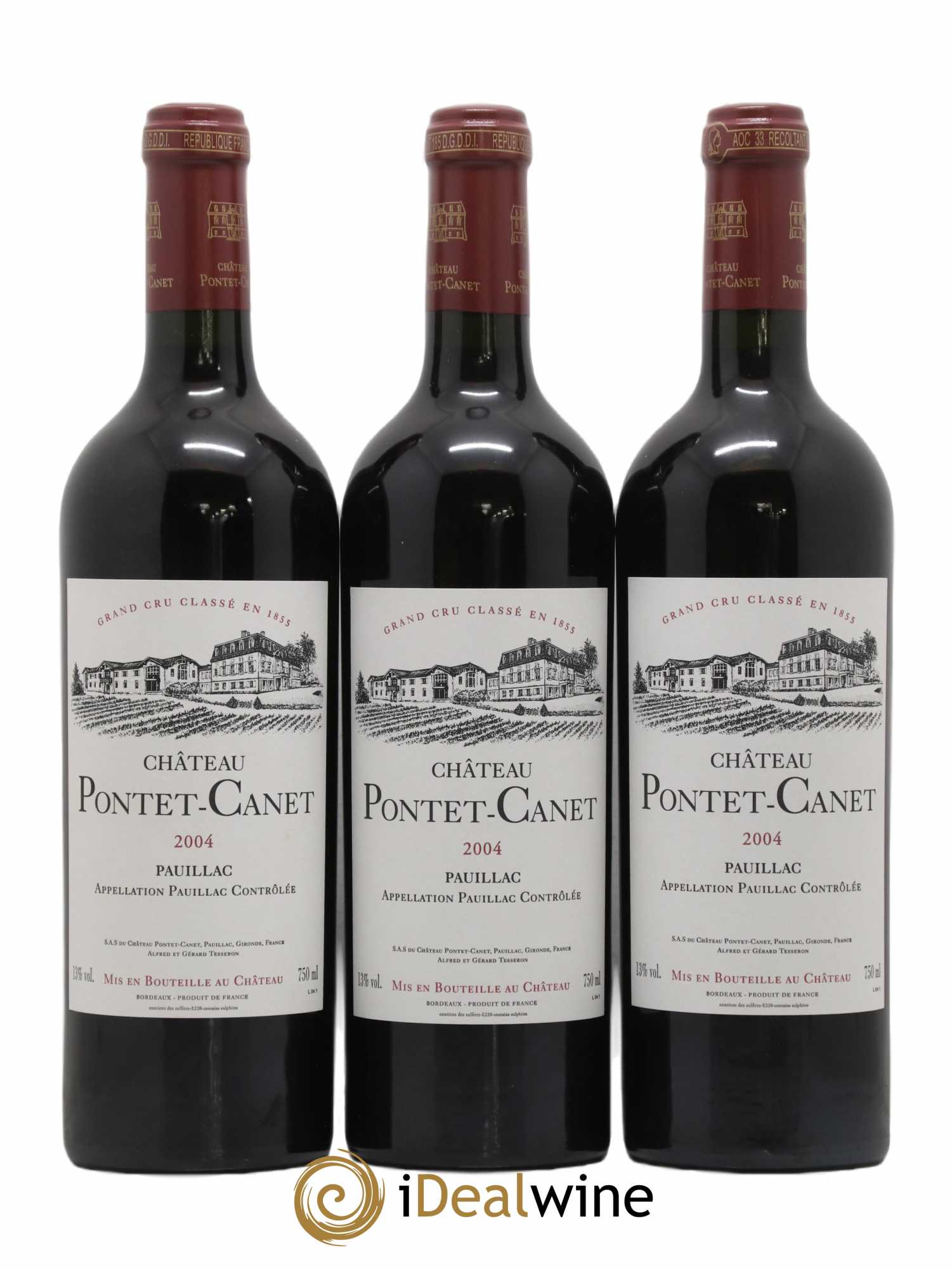 Château Pontet Canet 5ème Grand Cru Classé 2004 - Lot de 12 bouteilles - 1