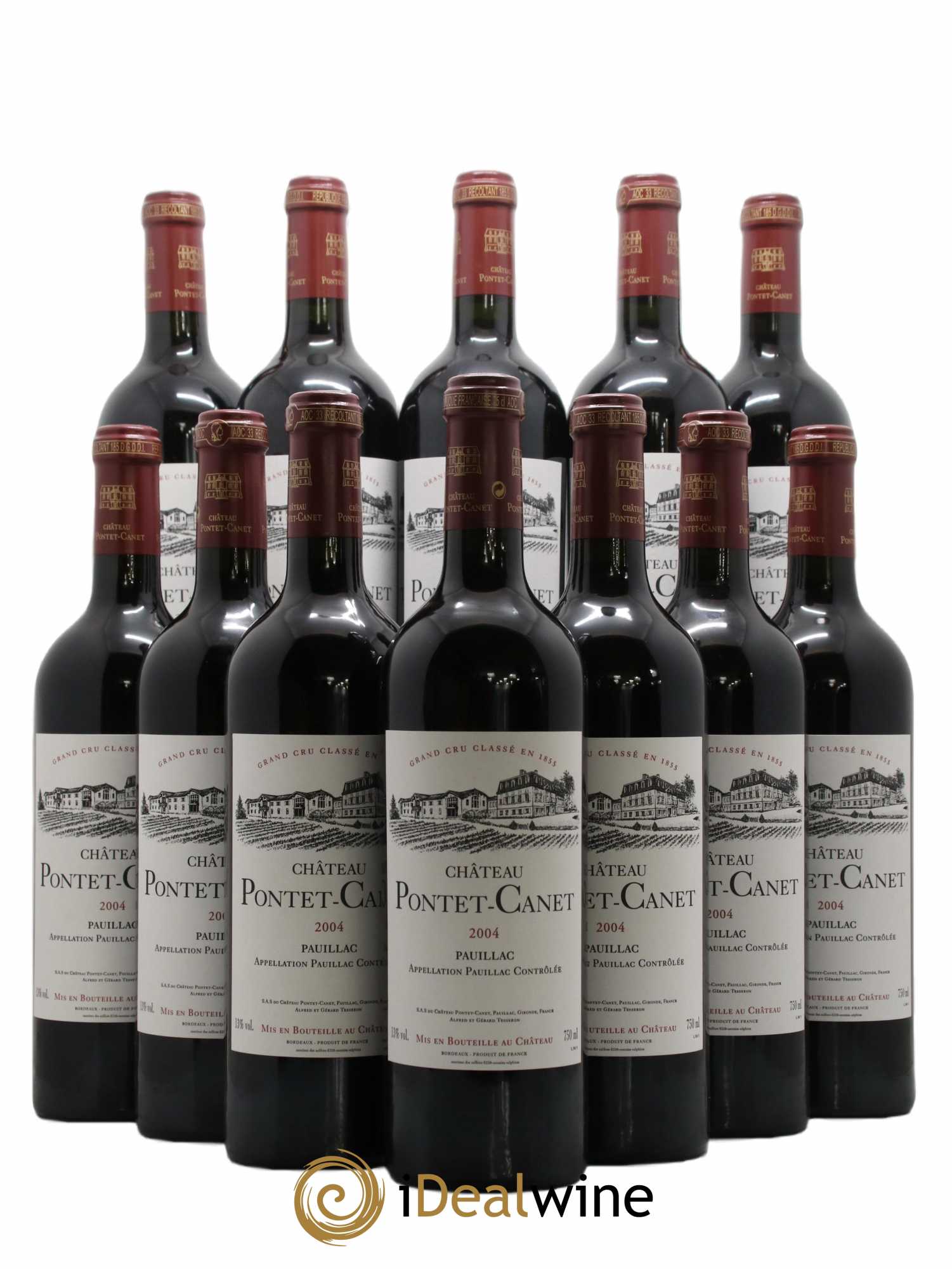 Château Pontet Canet 5ème Grand Cru Classé 2004 - Lot de 12 bouteilles - 0