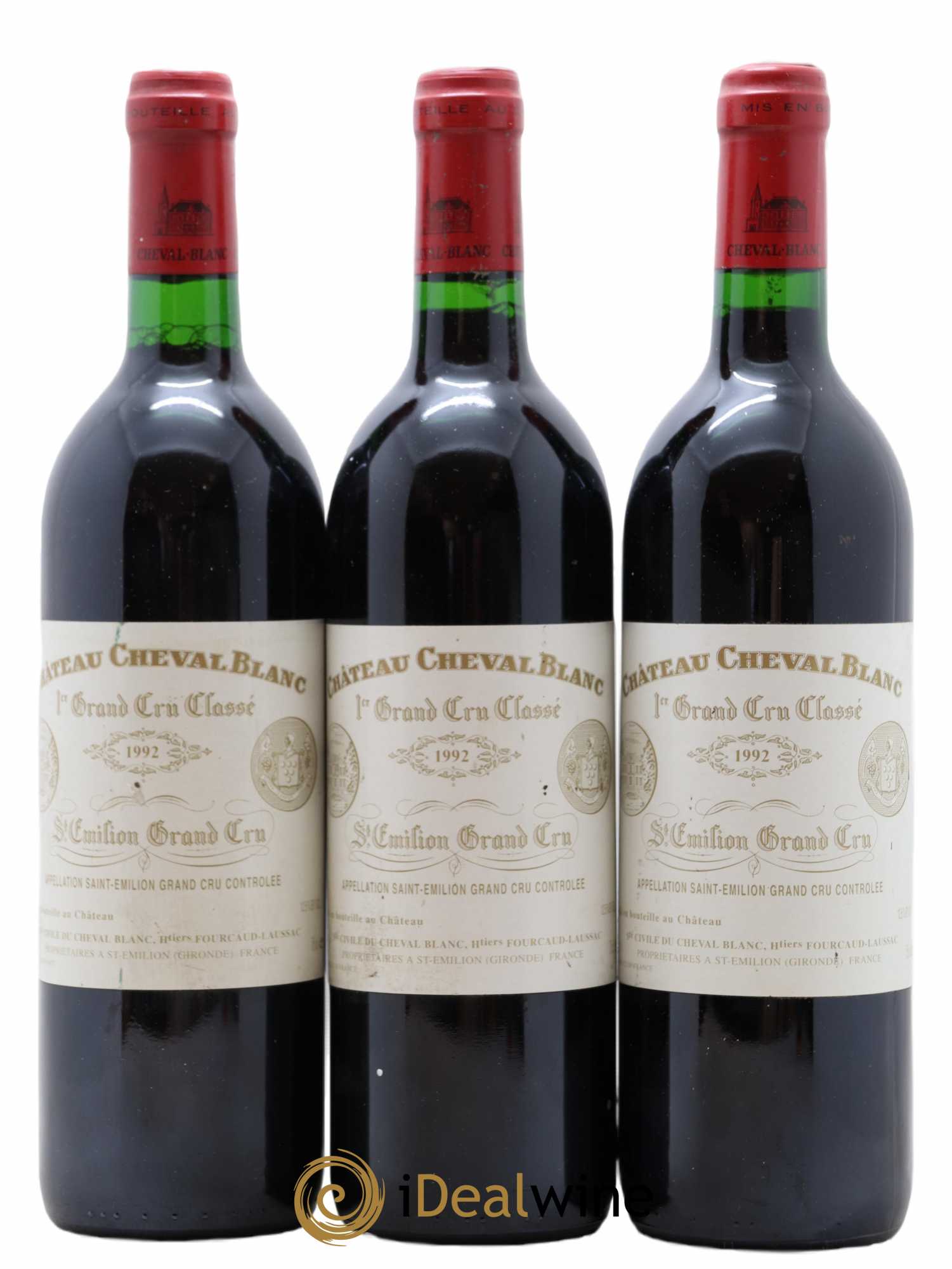 Château Cheval Blanc 1er Grand Cru Classé A 1992 - Lot de 3 bouteilles - 0