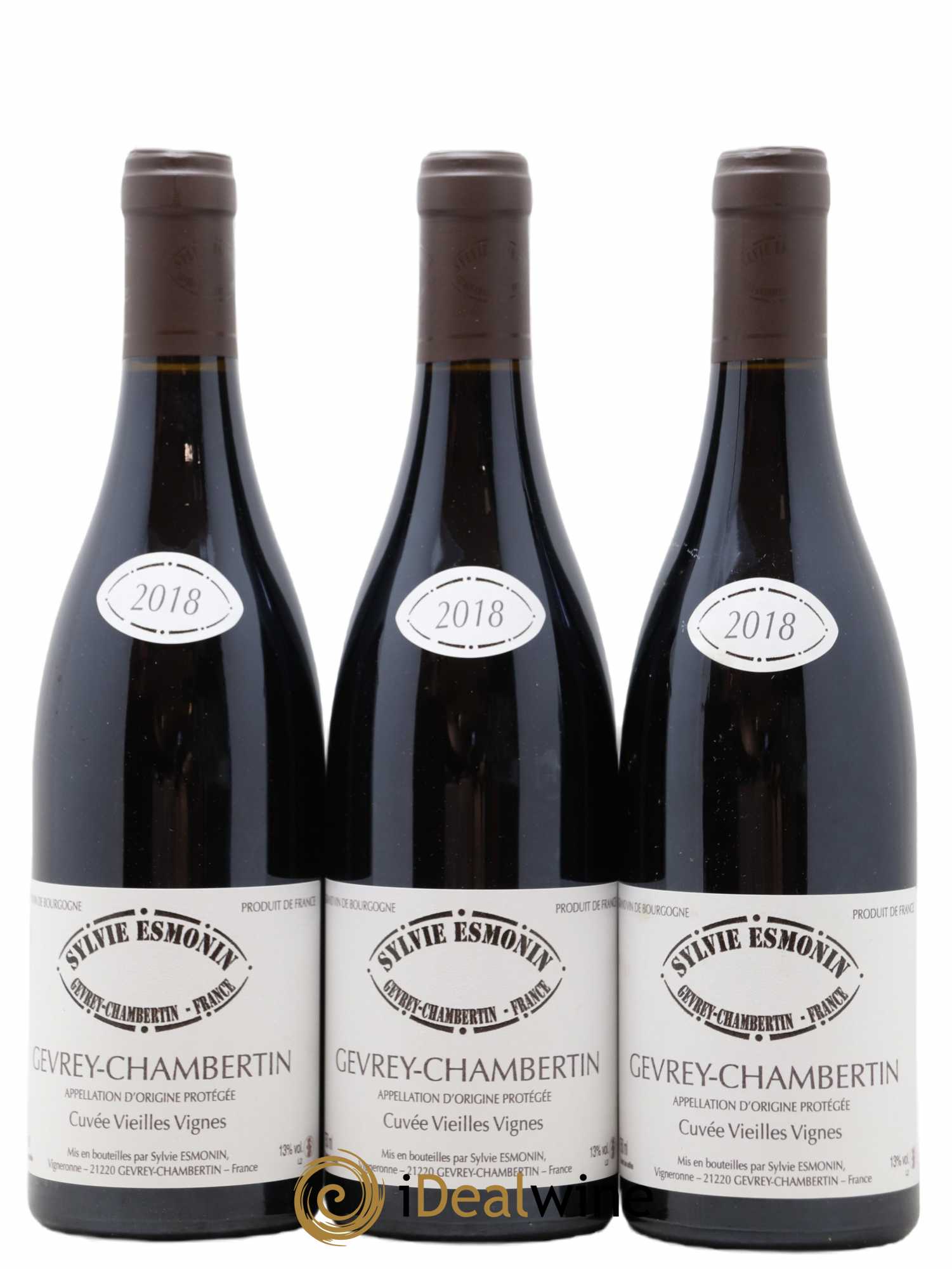 Gevrey-Chambertin Vieilles Vignes Sylvie Esmonin 2018 - Lot of 3 bottles - 0