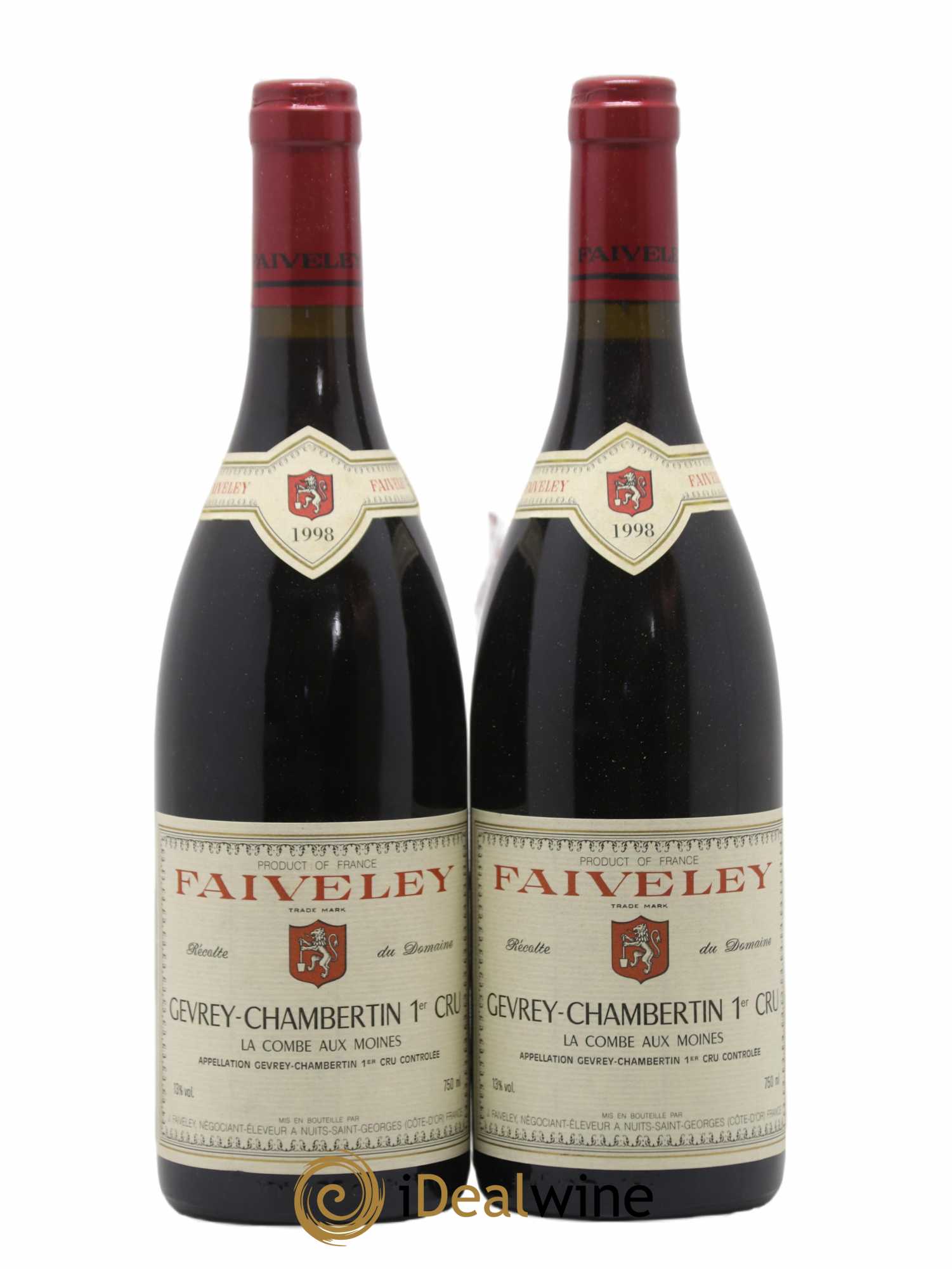 Gevrey-Chambertin 1er Cru La Combe aux moines Faiveley 1998 - Lot de 2 bouteilles - 0
