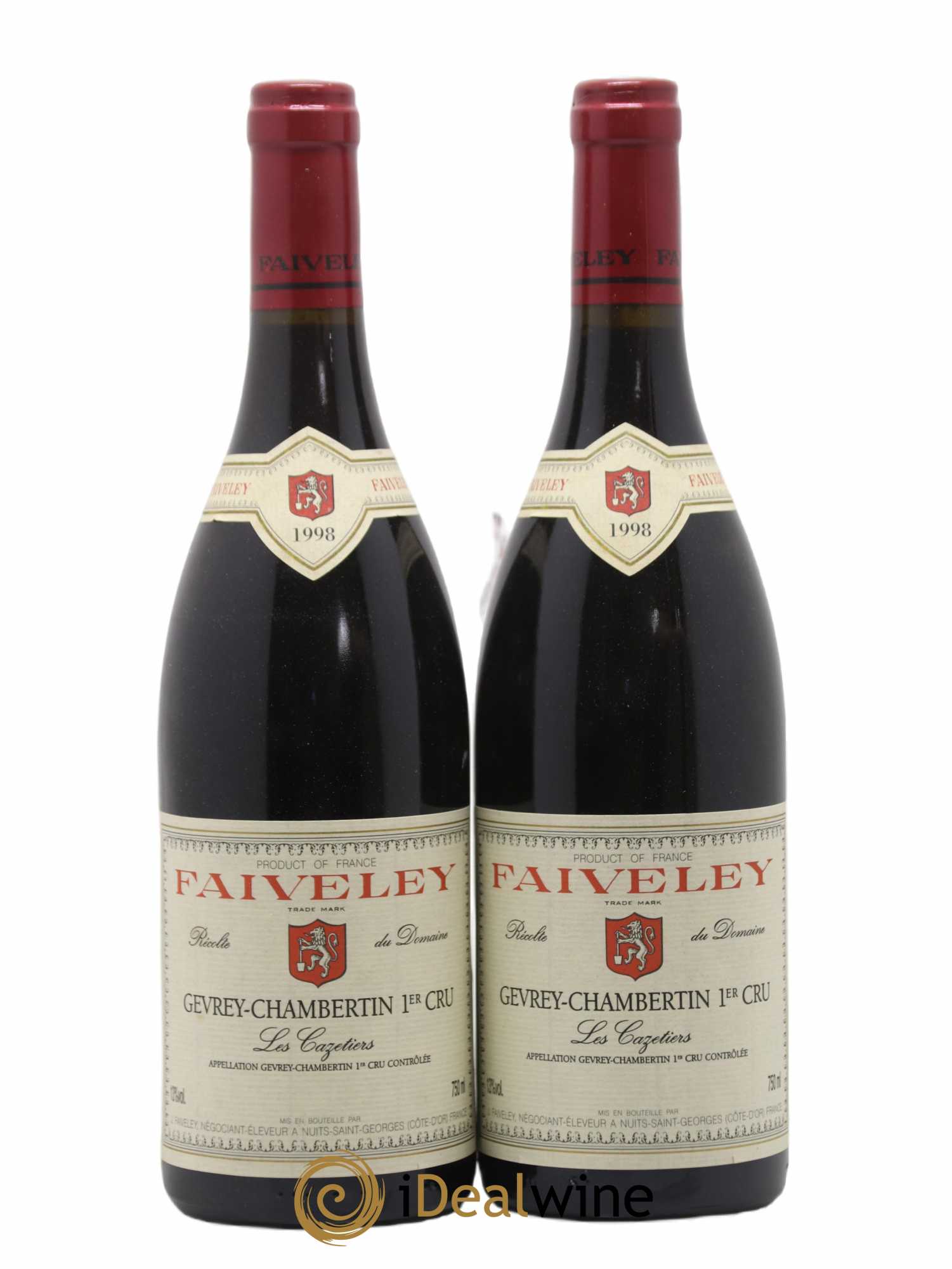 Gevrey-Chambertin 1er Cru Les Cazetiers Faiveley 1998 - Lot de 2 bouteilles - 0