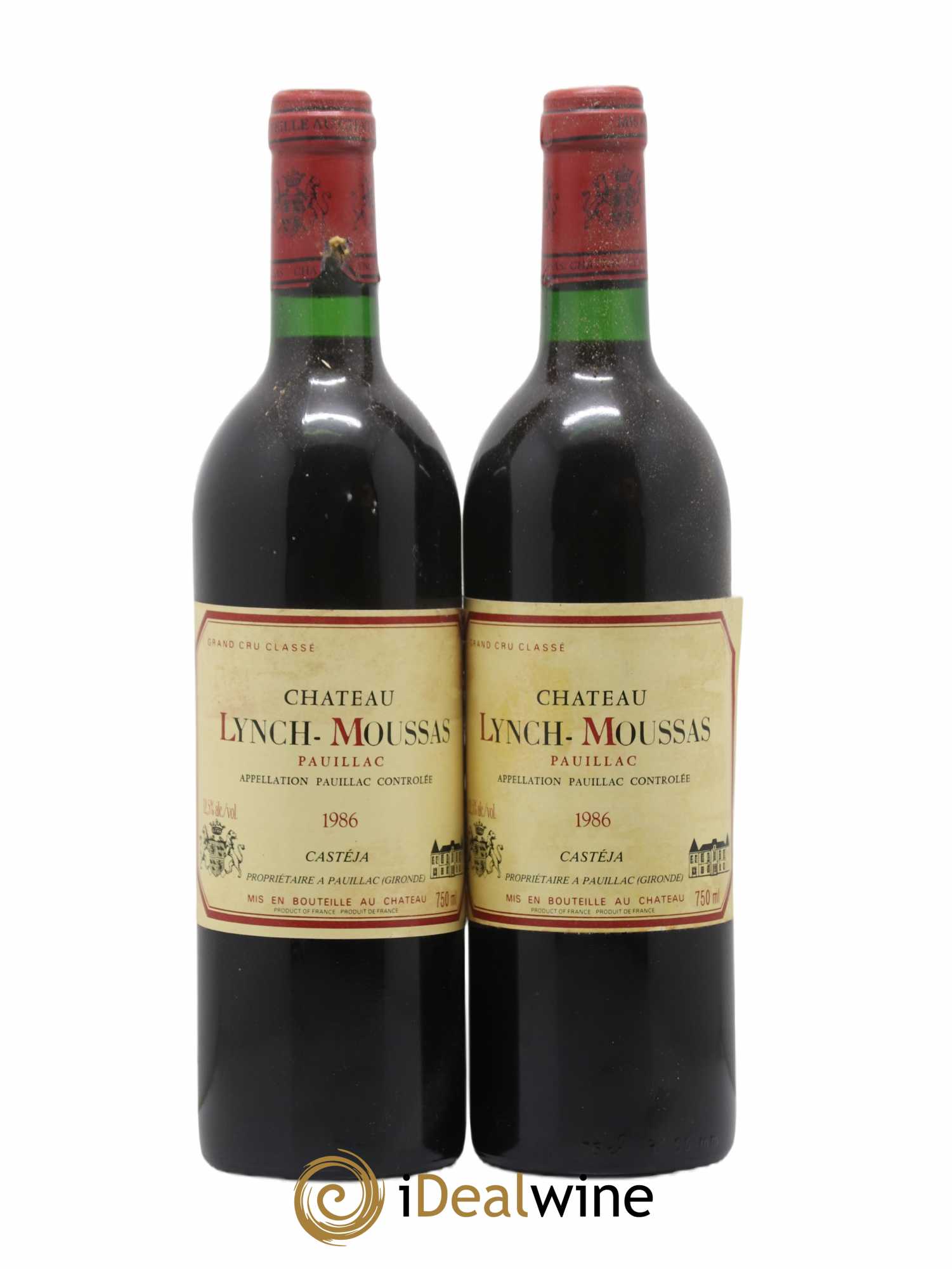 Château Lynch Moussas 5ème Grand Cru Classé 1986 - Lot de 2 bouteilles - 0
