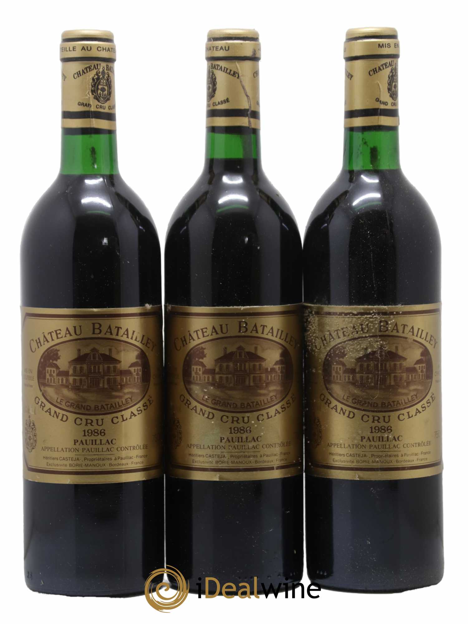 Château Batailley 5ème Grand Cru Classé 1986 - Lot de 3 bouteilles - 0