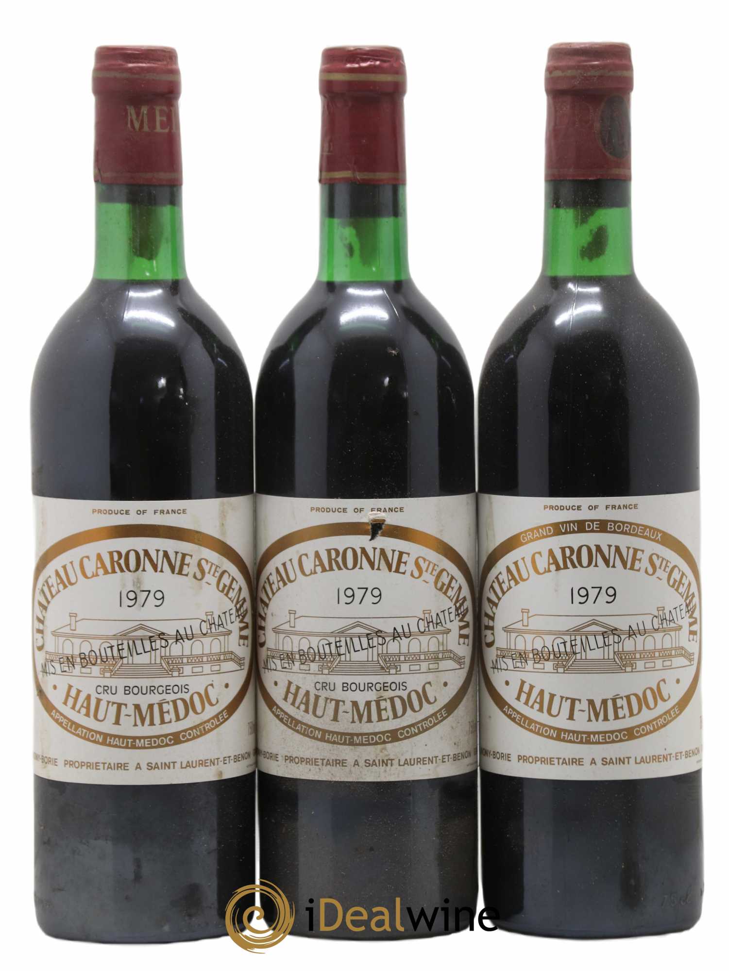 Château Caronne Sainte-Gemme Cru Bourgeois 1979 - Lot de 3 bouteilles - 0