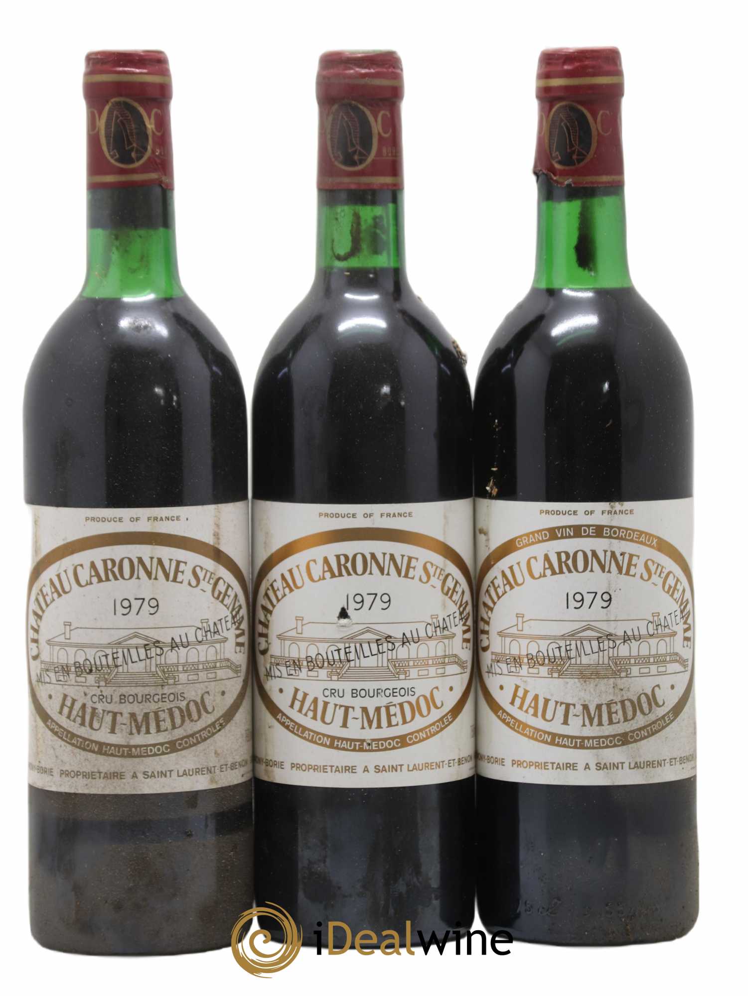 Château Caronne Sainte-Gemme Cru Bourgeois 1979 - Lot de 3 bouteilles - 0