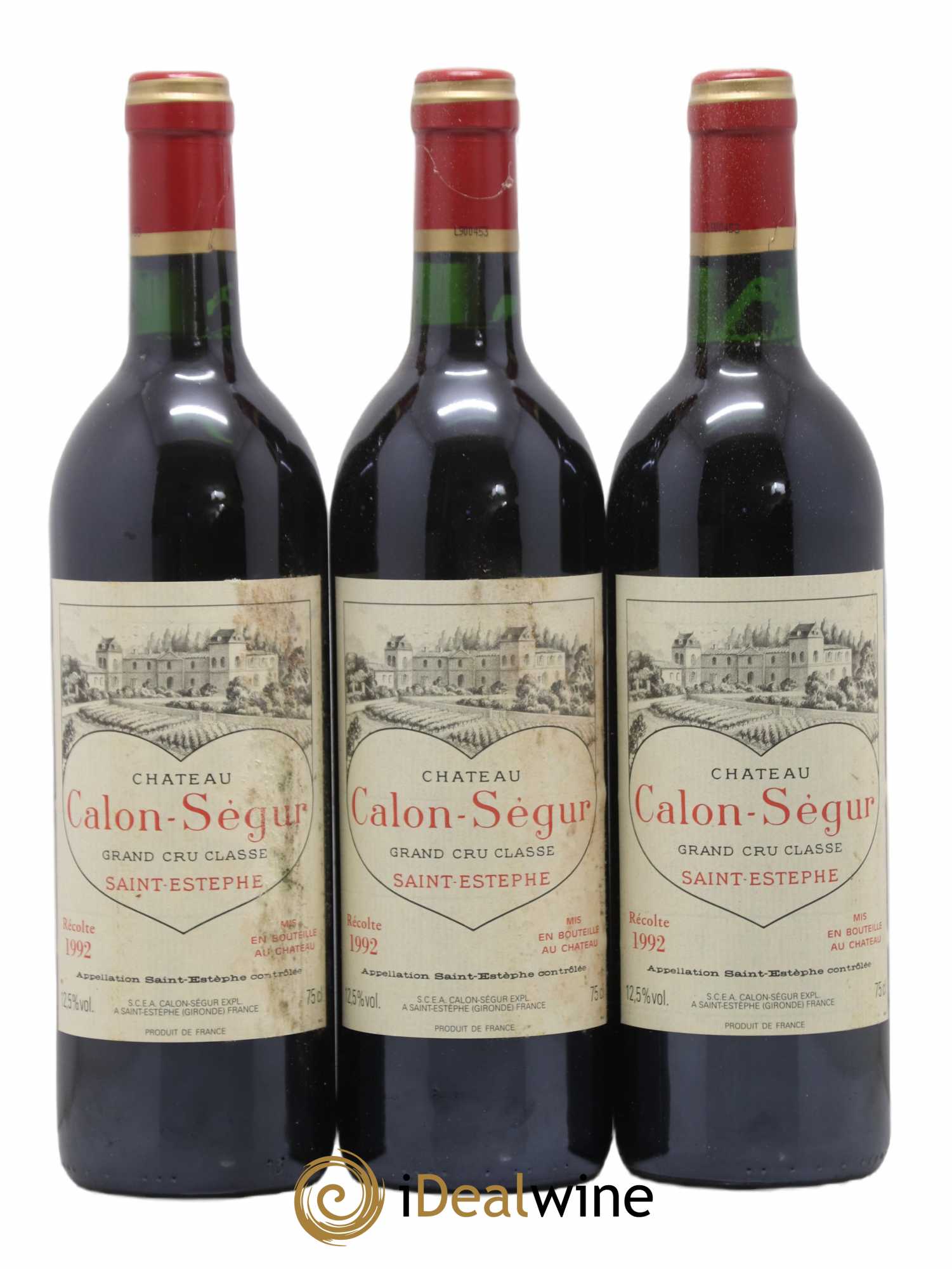 Château Calon Ségur 3ème Grand Cru Classé 1992 - Lot de 3 bouteilles - 0