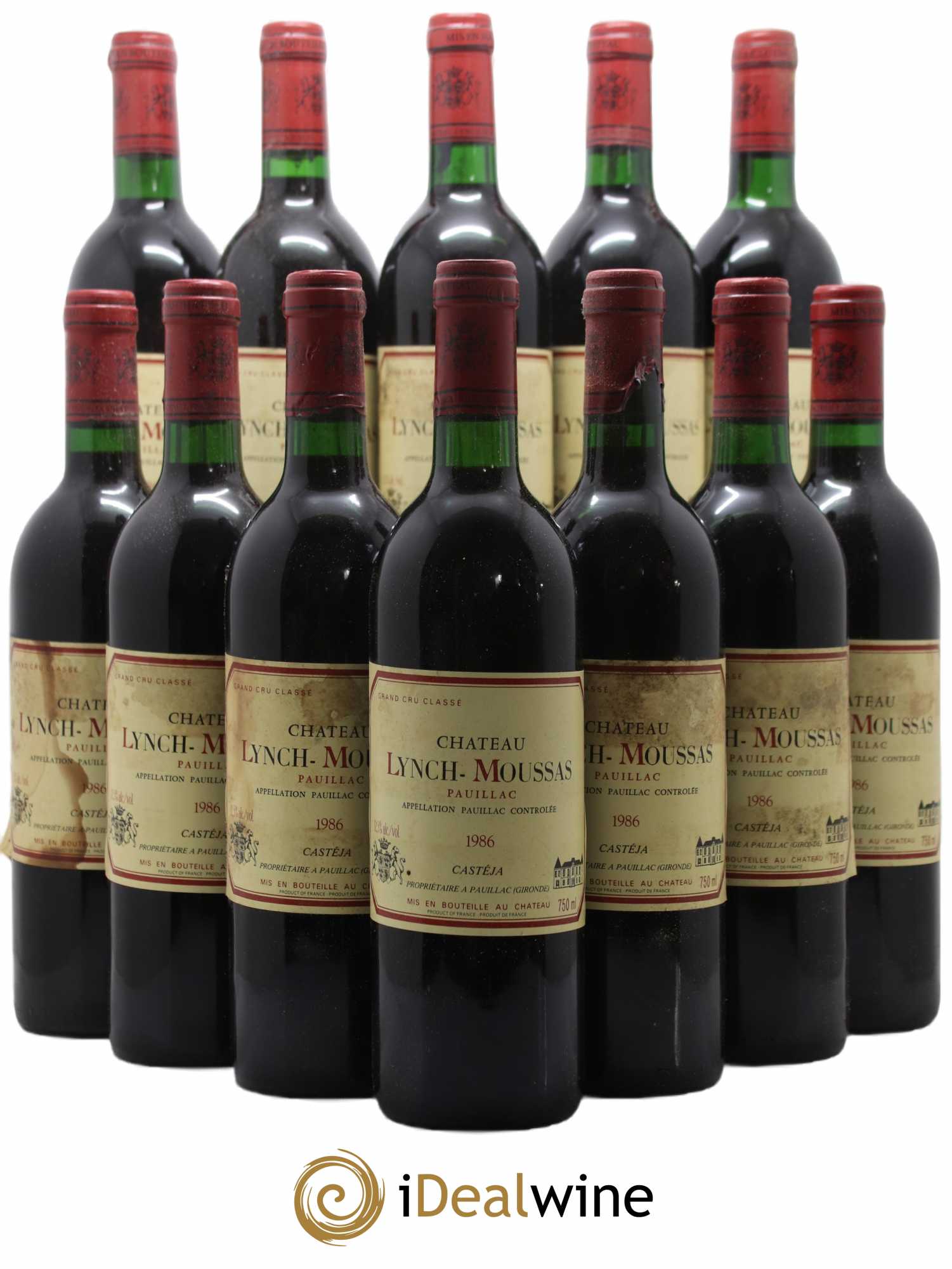Château Lynch Moussas 5ème Grand Cru Classé 1986 - Lot de 12 bouteilles - 0