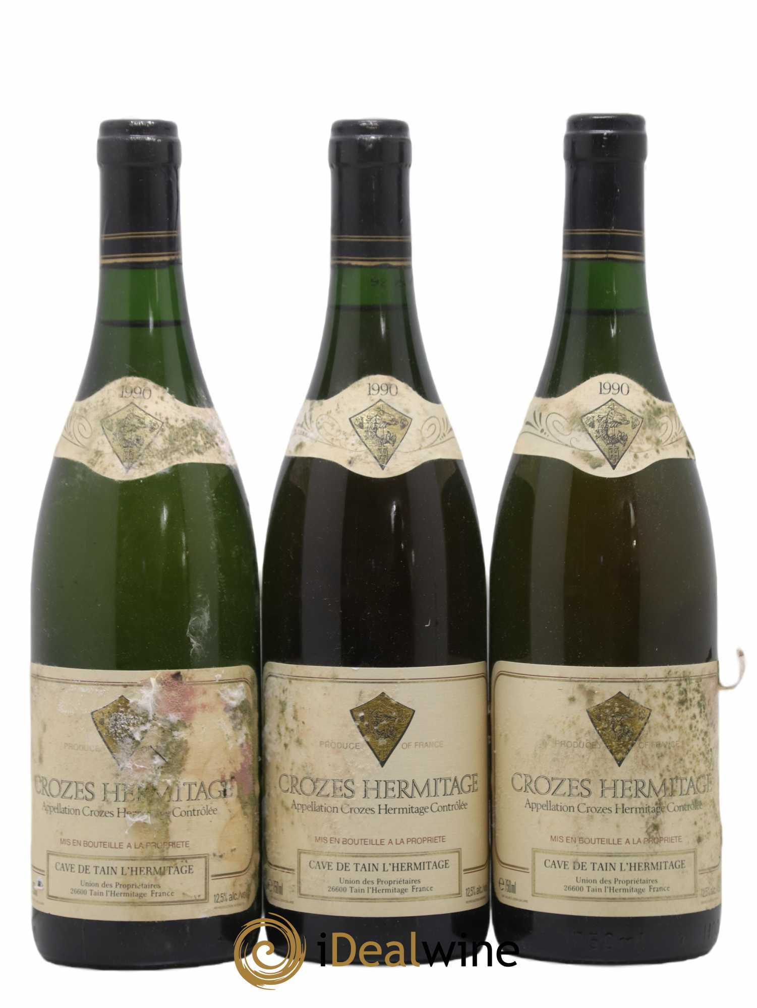 Crozes-Hermitage Cave De Tain L'Hermitage 1990 - Lot de 3 bouteilles - 0
