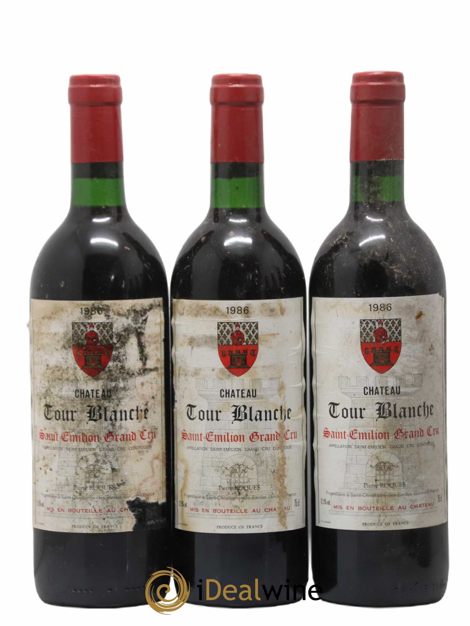 Saint-Émilion Grand Cru Chateau Tour Blanche 1986 - Lot de 6 bouteilles - 1