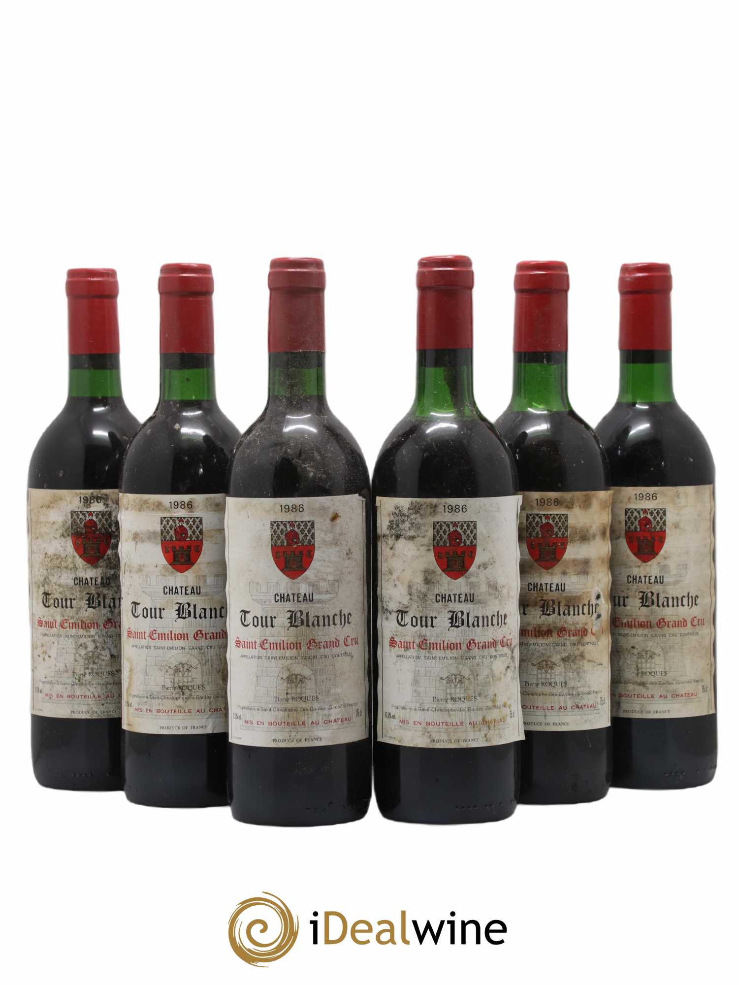 Saint-Émilion Grand Cru Chateau Tour Blanche 1986 - Lot de 6 bouteilles - 0