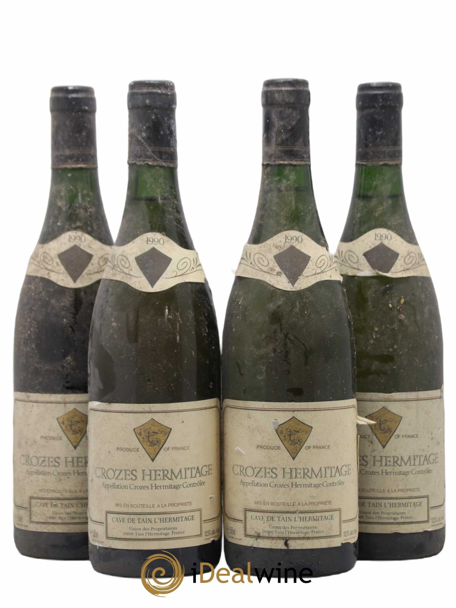 Crozes-Hermitage Cave De Tain L'Hermitage 1990 - Lot de 4 bouteilles - 0